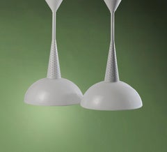Pair of french pendant lights attributed to Mathieu Mategot