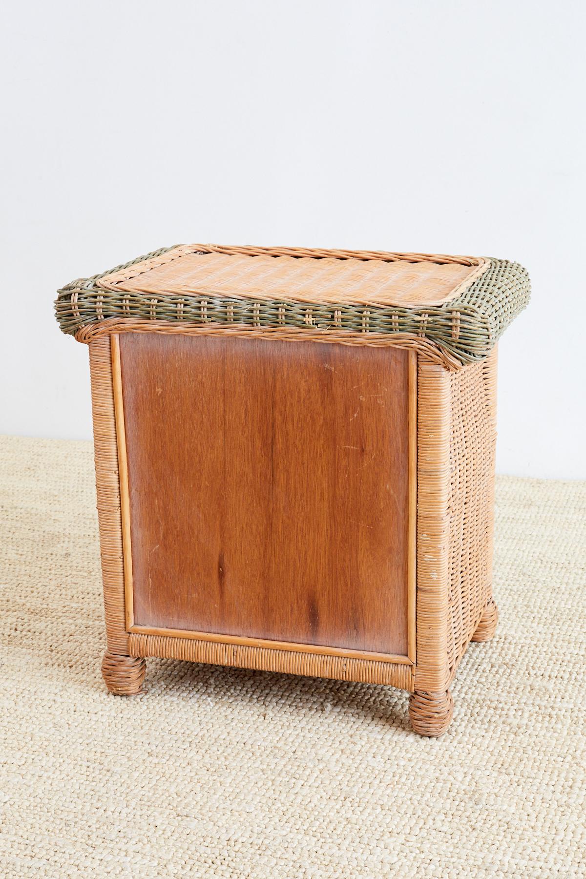 Pair of French Wicker Nightstands Attributed to Grange 3