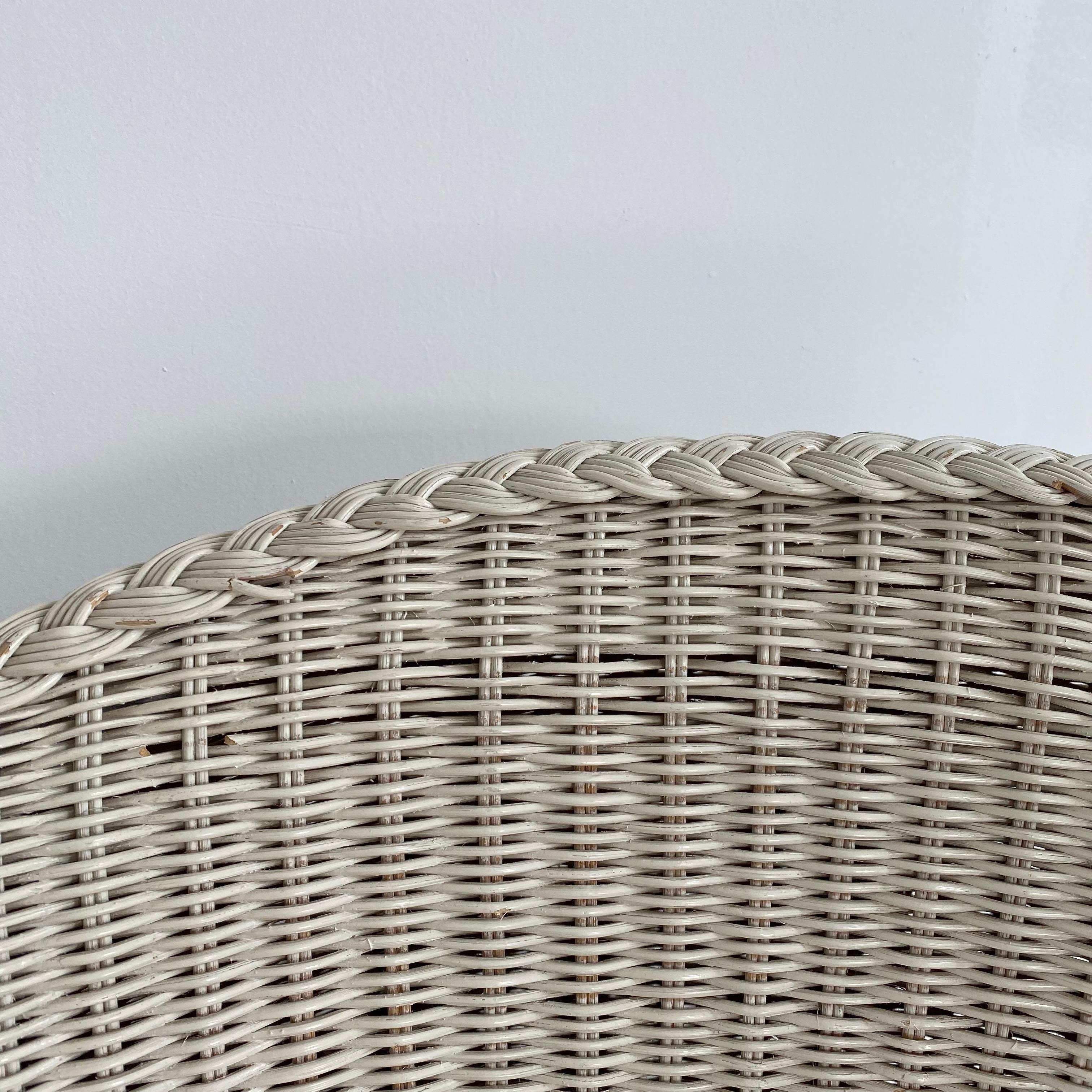 Pair of French Wicker Pod Chairs For Sale 6