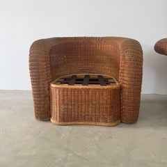 Pair of French Wicker Sculptural Chairs