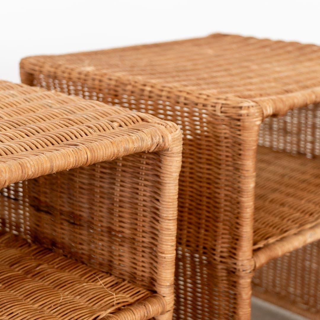 Pair of French Wicker Side Tables 5