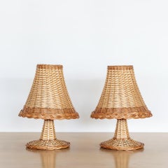 Pair of French Wicker Table Lamps
