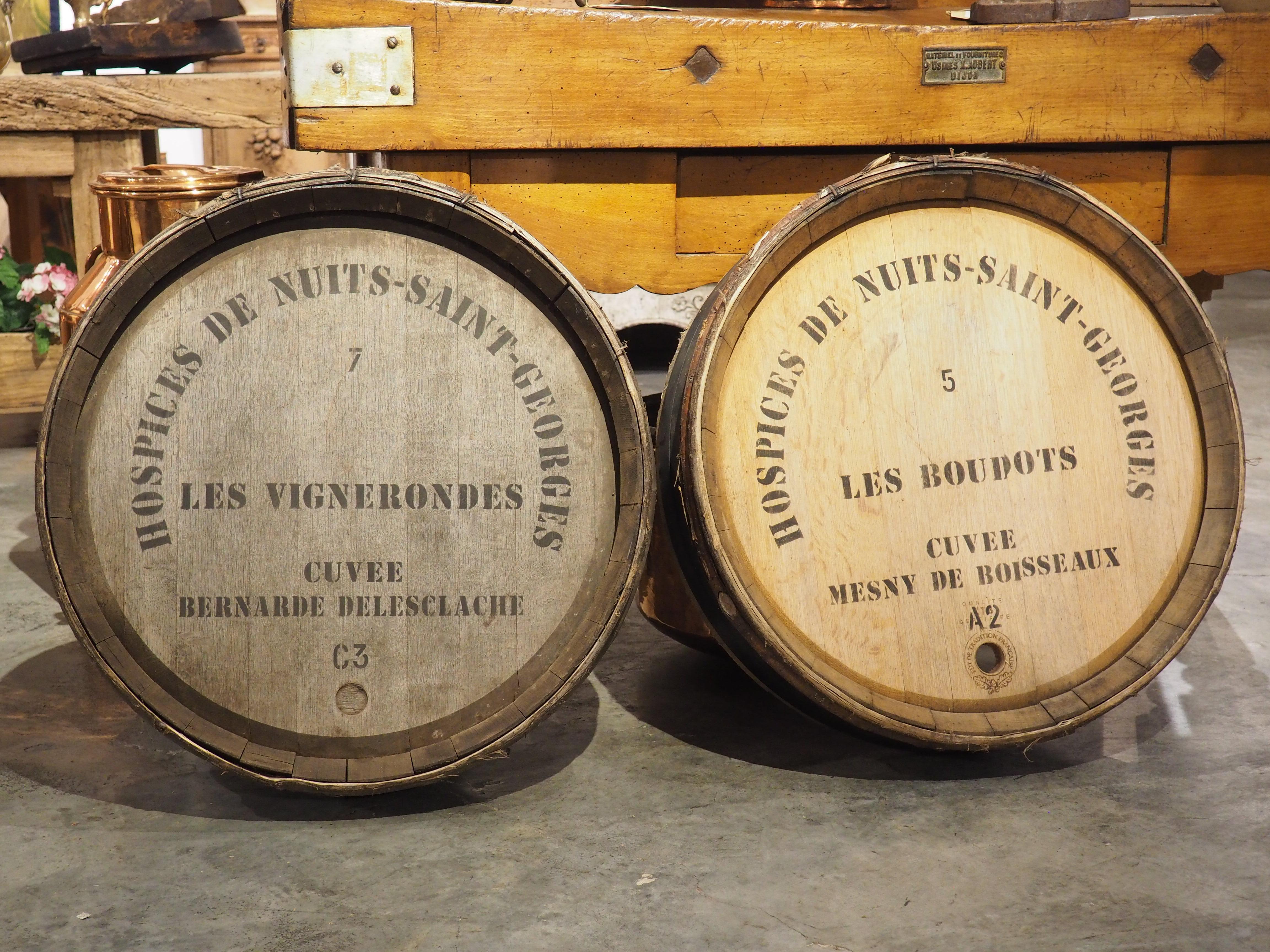 Pair of French Wine Barrel Facades, “Hospices de Nuits-Saint-Georges”, 1900s For Sale 4