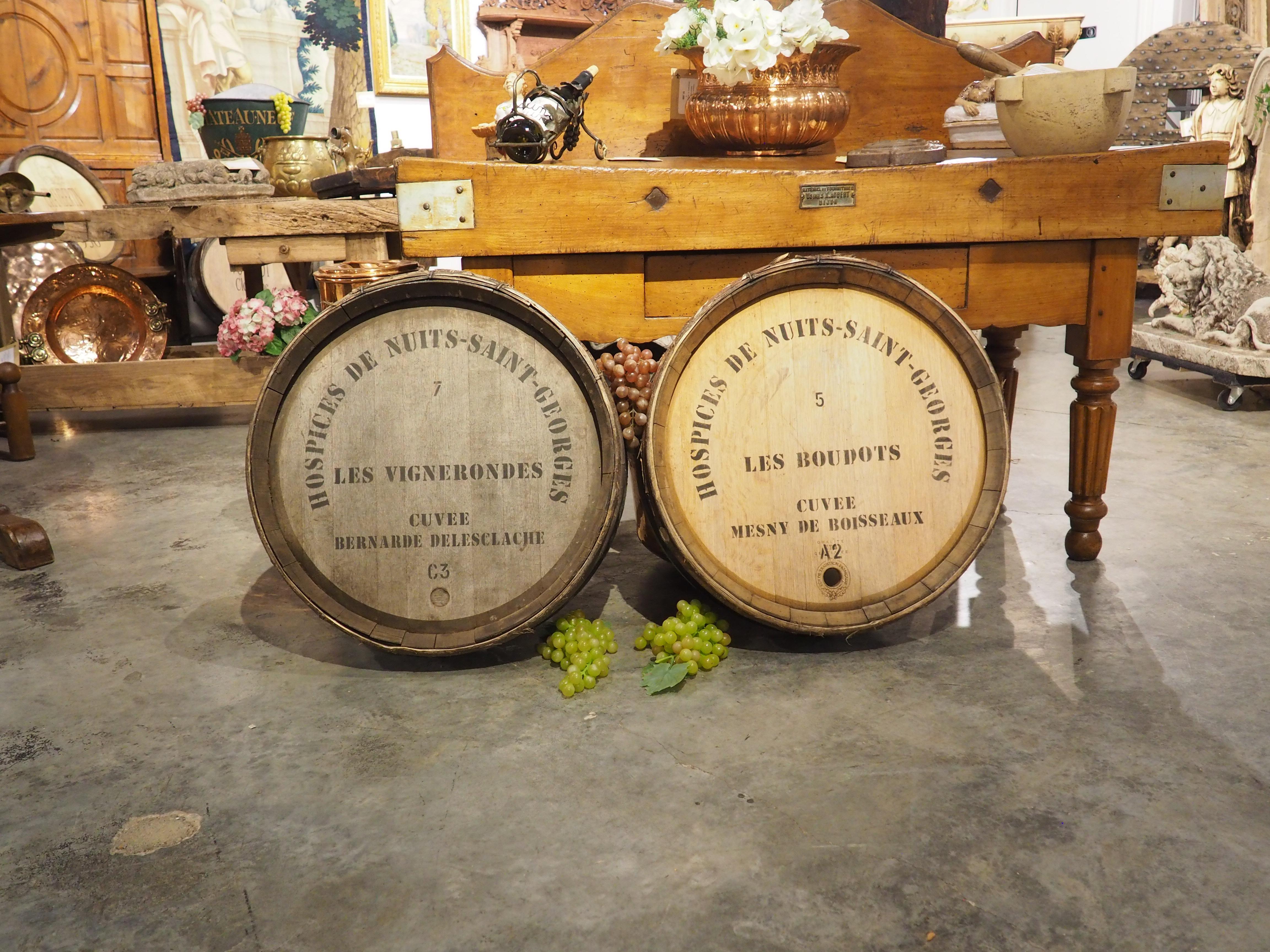 Pair of French Wine Barrel Facades, “Hospices de Nuits-Saint-Georges”, 1900s For Sale 7