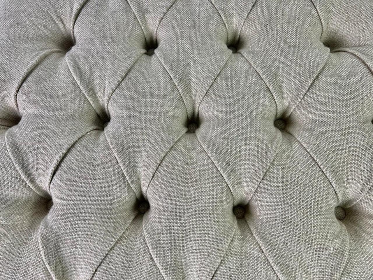 Pair of French Wingback Armchairs w/ Ottomans For Sale 6