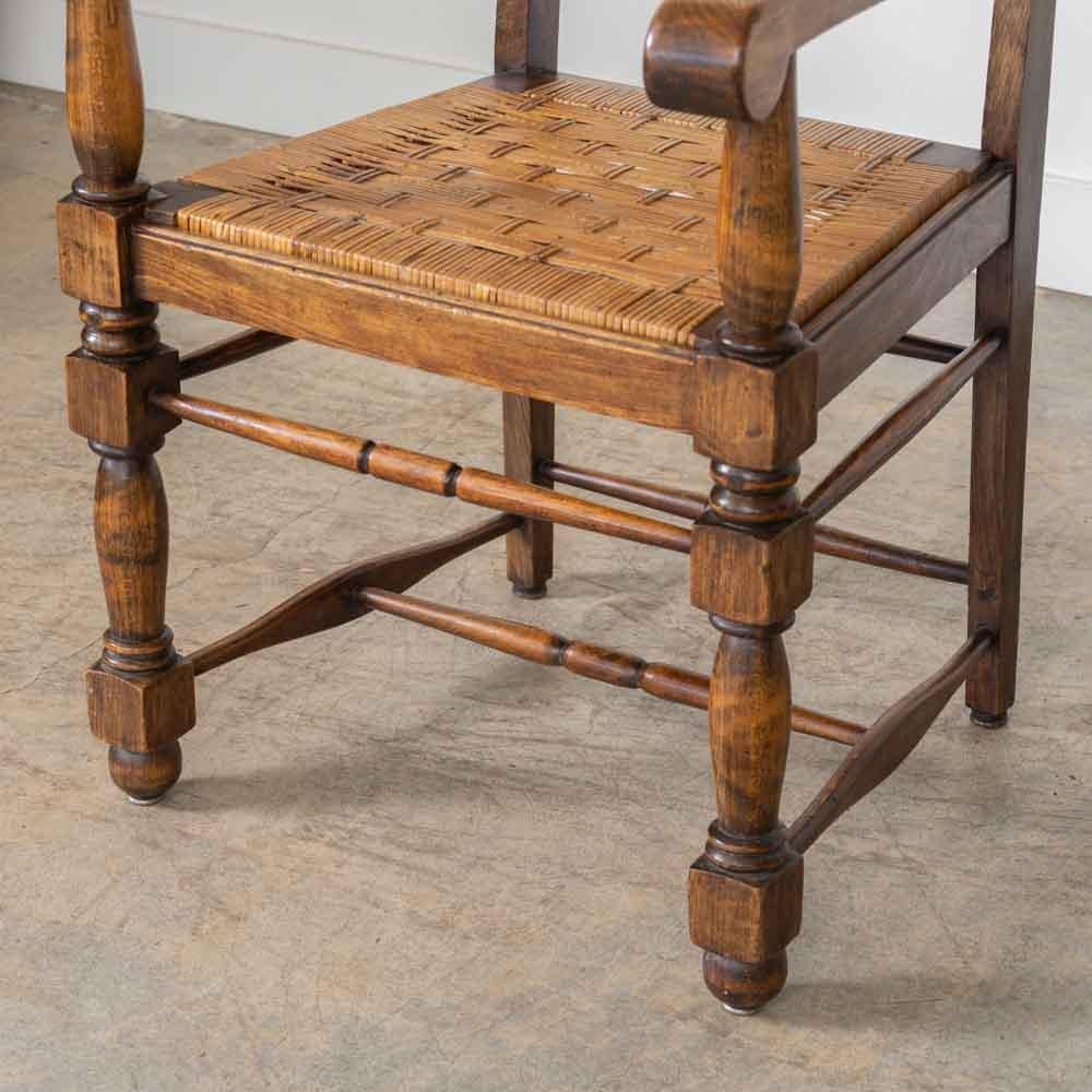 Paar französische Stühle aus Holz und Geflecht von Charles Dudouyt im Angebot 6