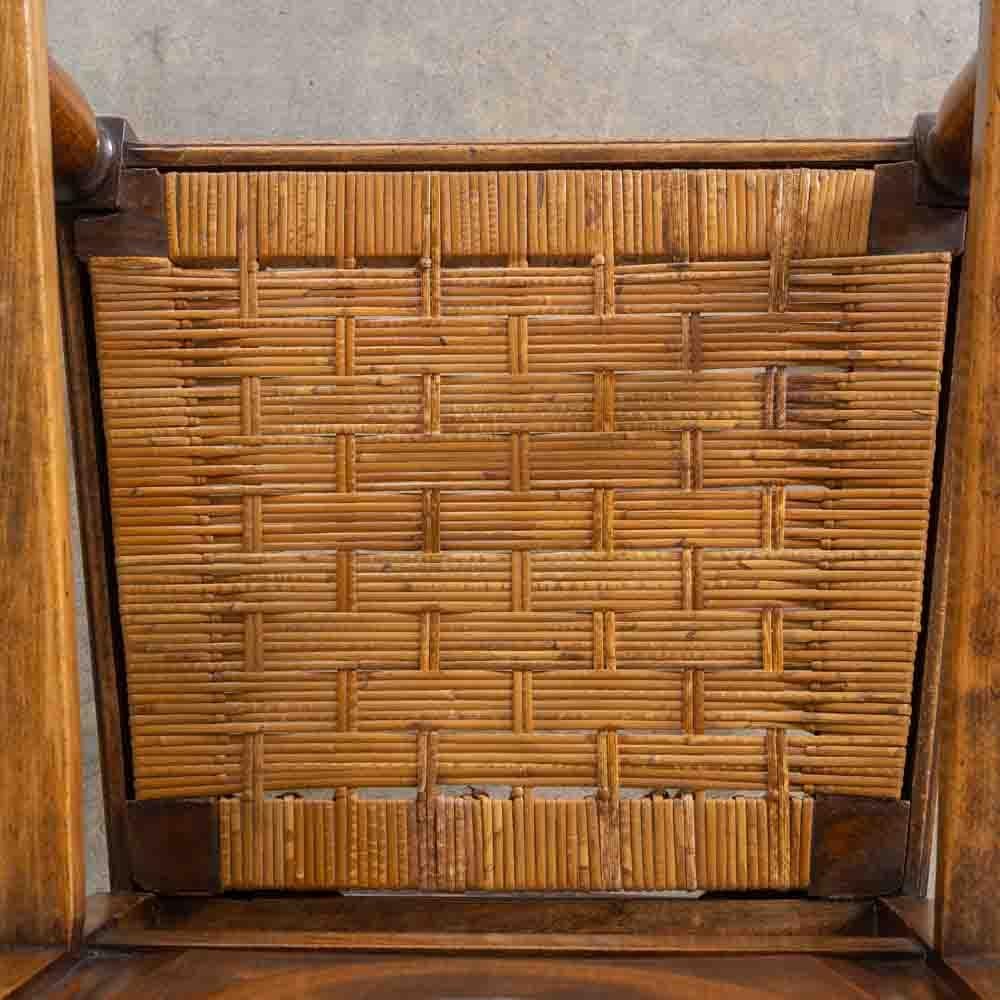 Paar französische Stühle aus Holz und Geflecht von Charles Dudouyt im Angebot 7
