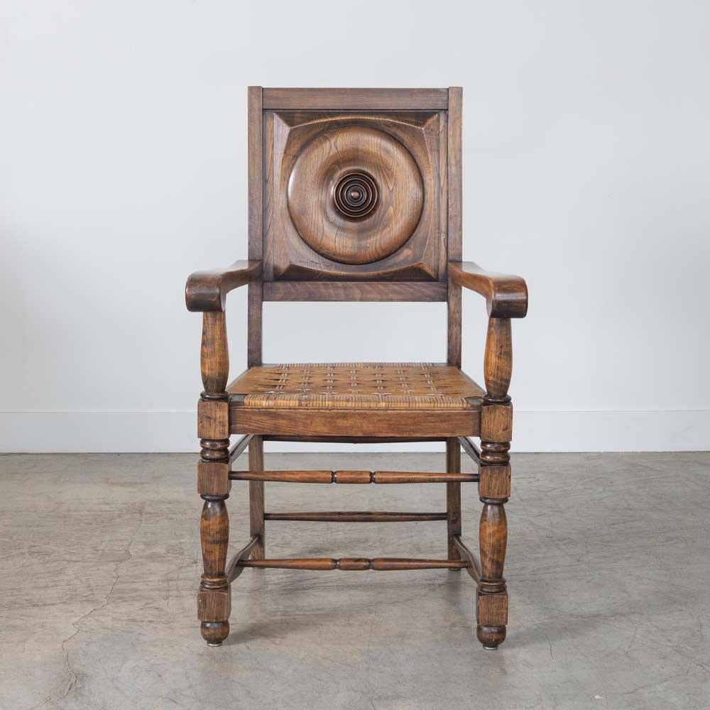 Coppia di sedie francesi in legno e tessuto di Charles Dudouyt In condizioni buone in vendita a Los Angeles, CA