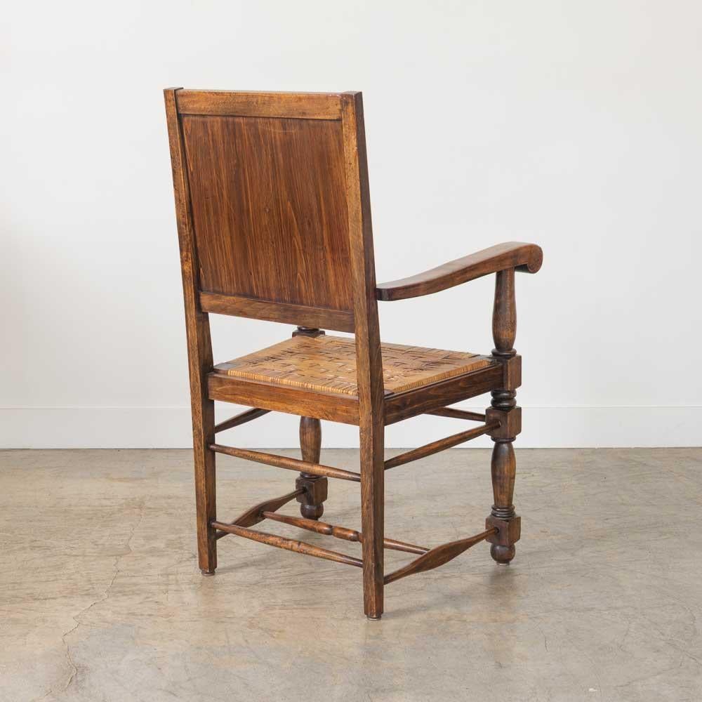 Paar französische Stühle aus Holz und Geflecht von Charles Dudouyt im Angebot 2