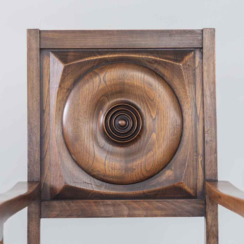 Coppia di sedie francesi in legno e tessuto di Charles Dudouyt in vendita 1