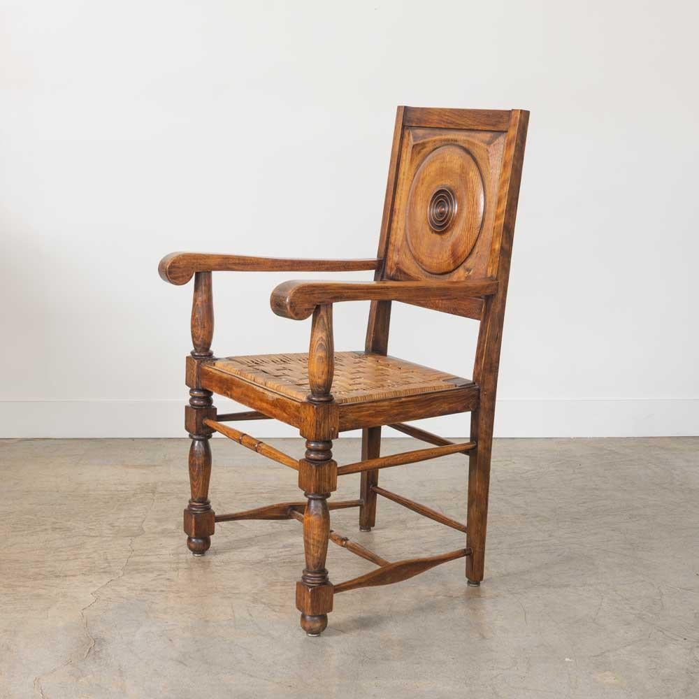 Paar französische Stühle aus Holz und Geflecht von Charles Dudouyt im Angebot 3