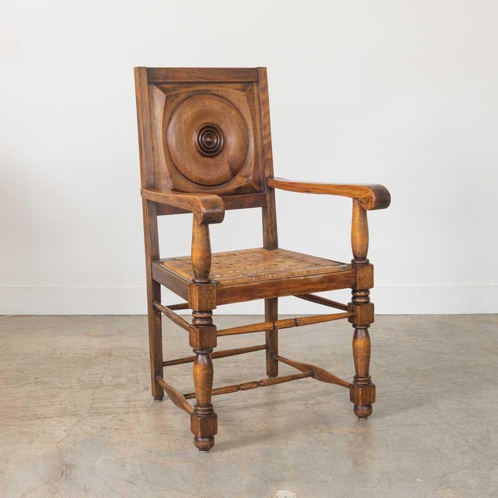 Paar französische Stühle aus Holz und Geflecht von Charles Dudouyt im Angebot 4