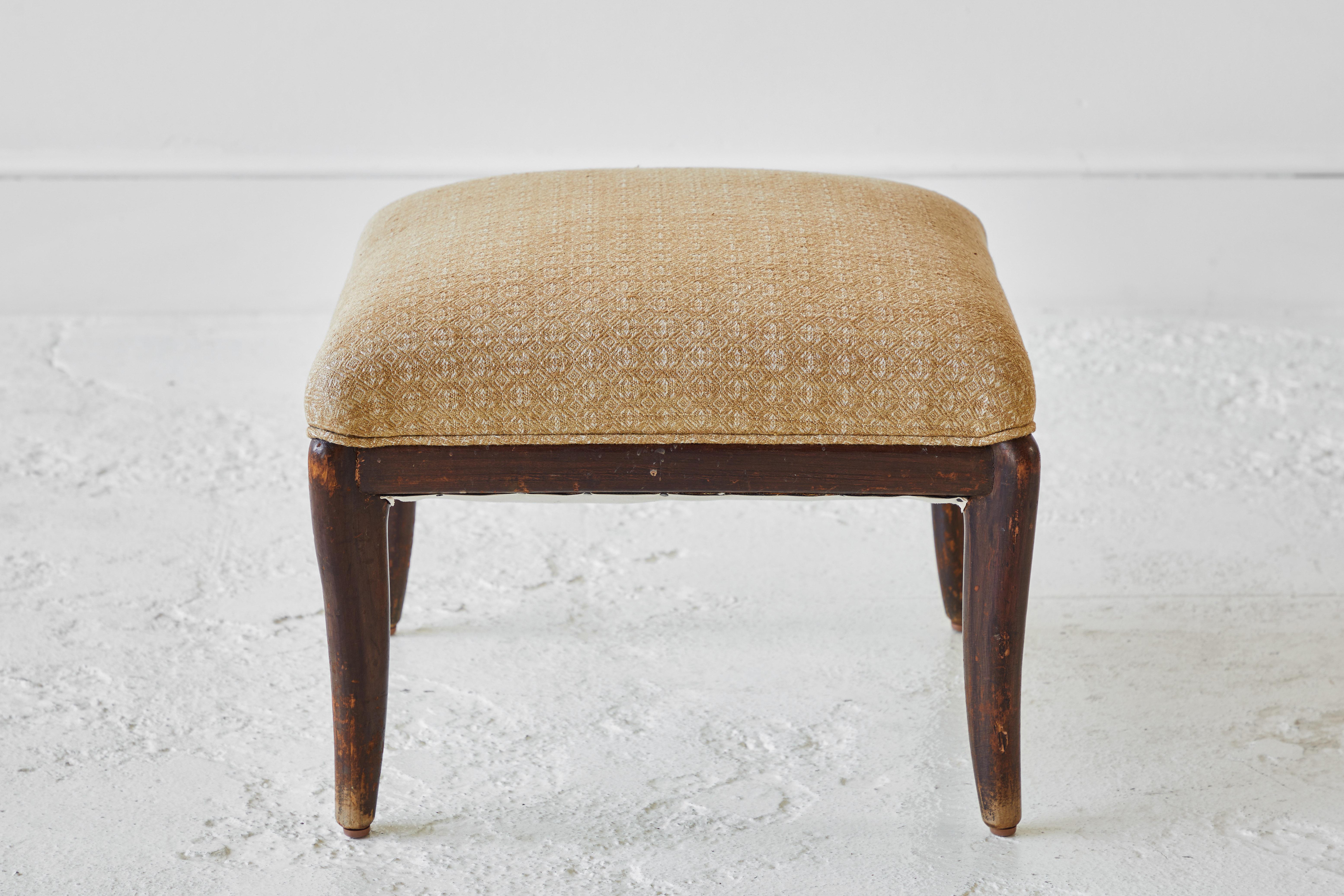 20th Century Pair of French Wood Framed Stools