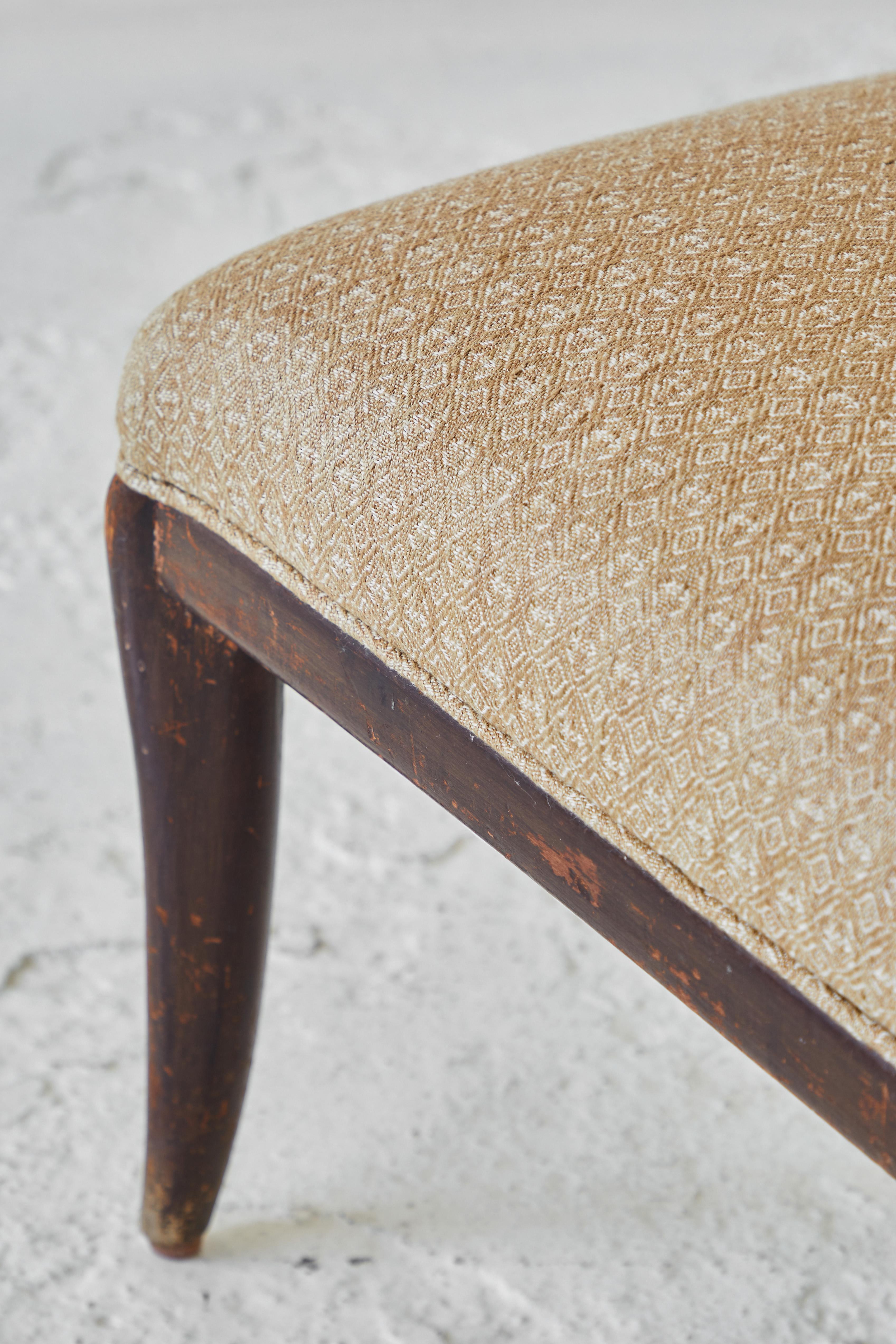 Pair of French Wood Framed Stools 2