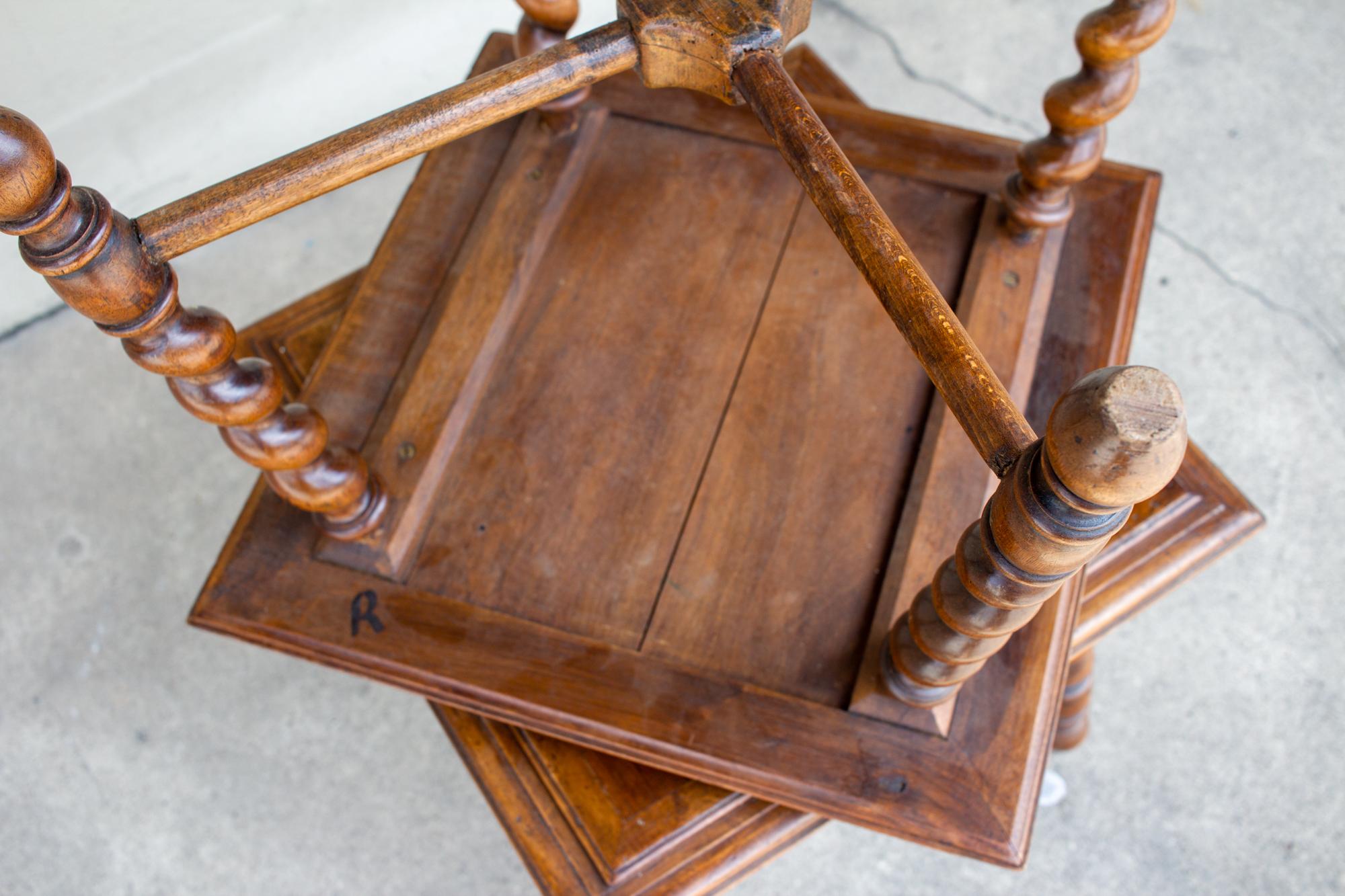 Pair of French Wood Jacobean Style Barley Twist Leg Side Tables, circa 1900 9