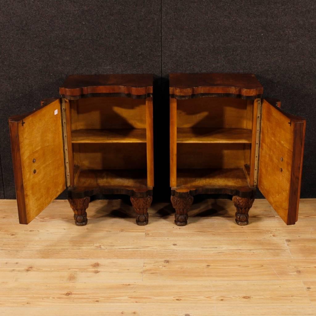  Pair of French Wooden Bedside Tables in Art Deco Style from 20th Century 4