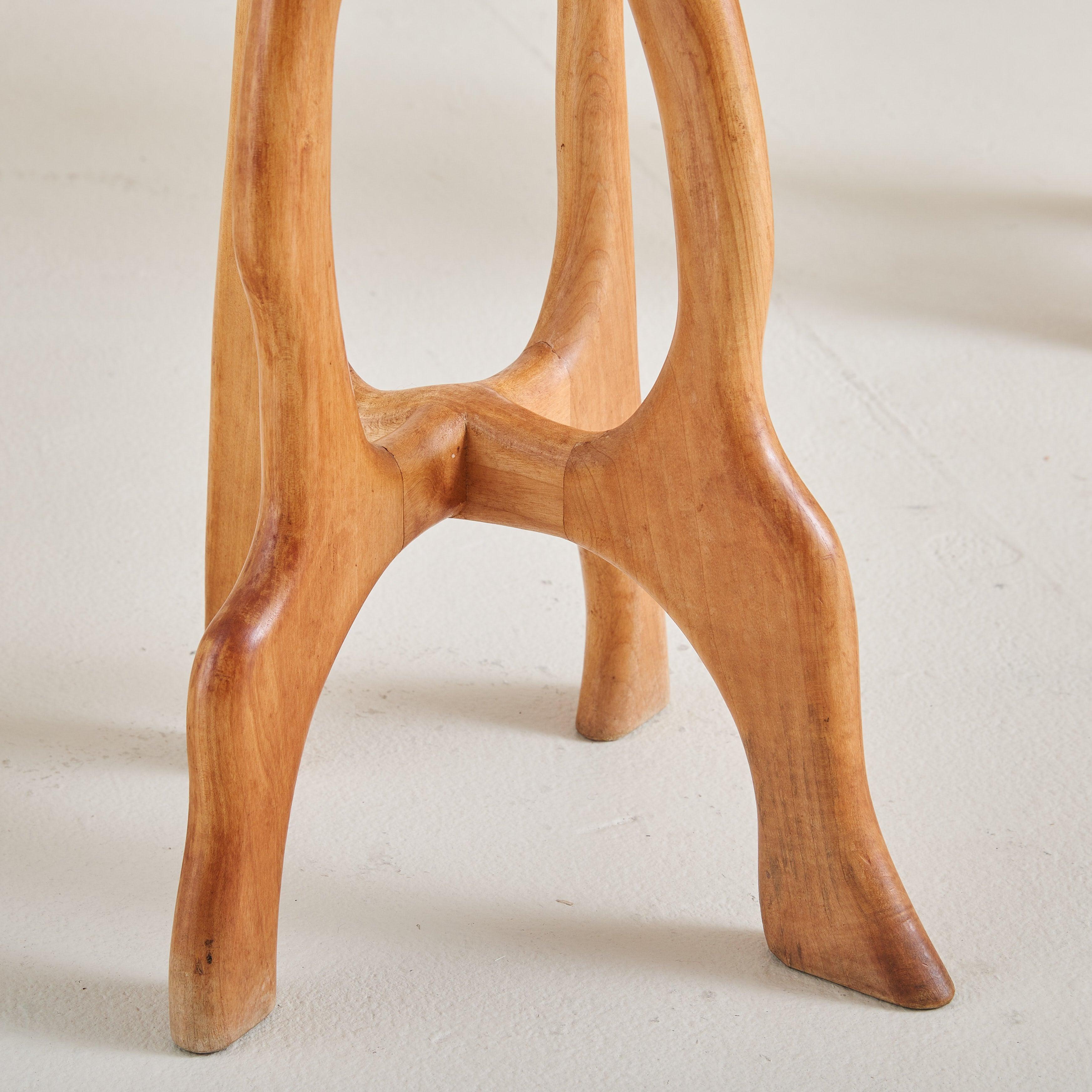 Rustico Coppia di sgabelli francesi in legno color crema, anni '60 in vendita