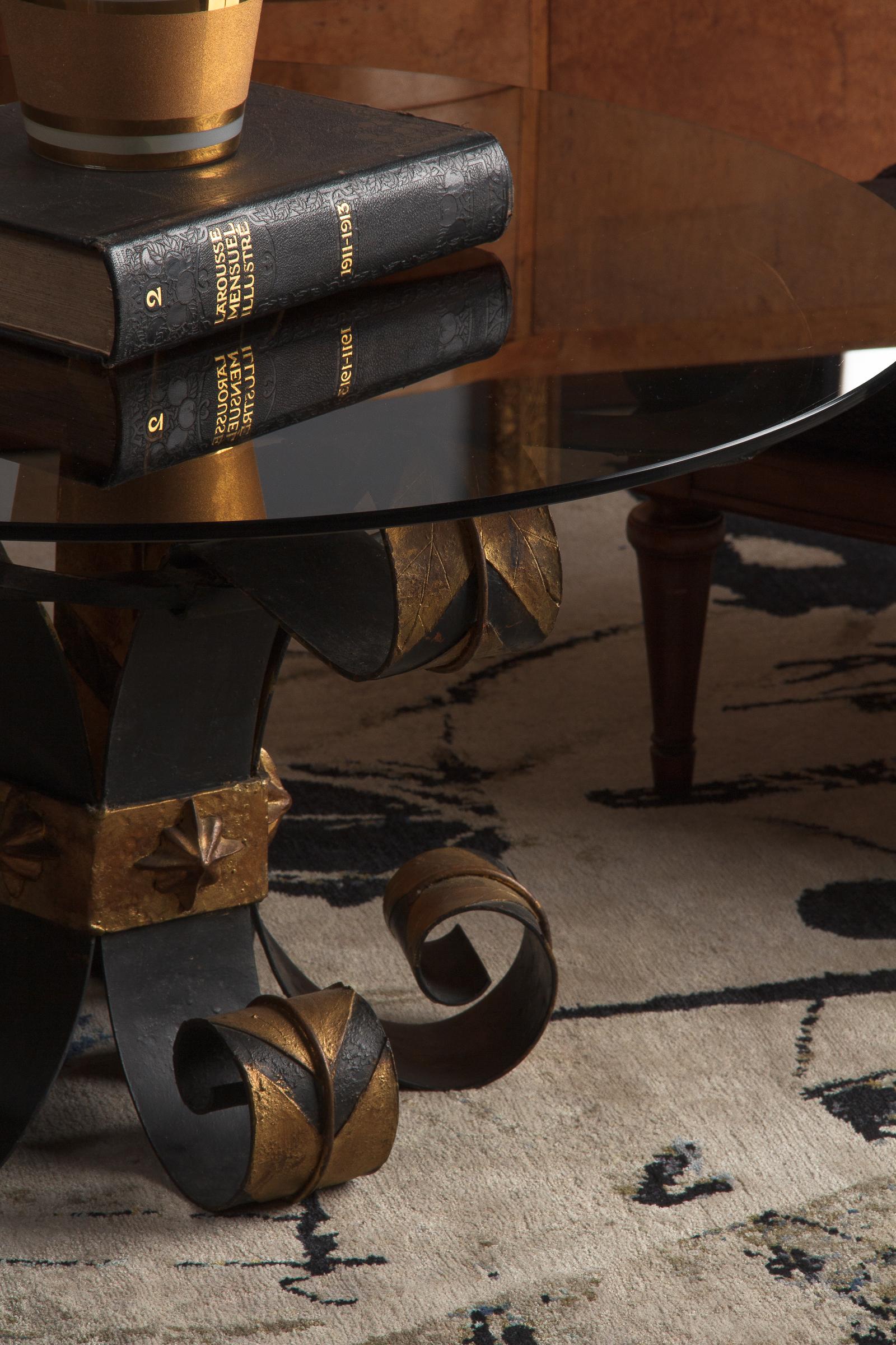 Pair of French Wrought Iron and Glass Coffee Tables, 1960s 15