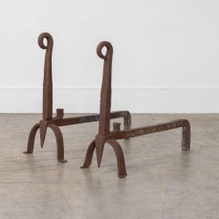 Pair of French Wrought Iron Andirons