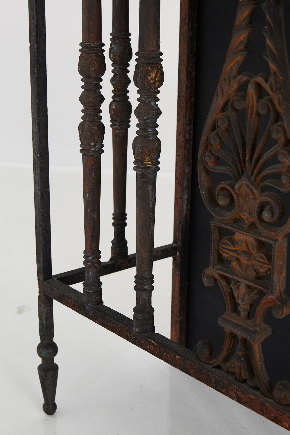 Pair of French Wrought Iron Balcony Railings Transformed into Custom Consoles For Sale 9