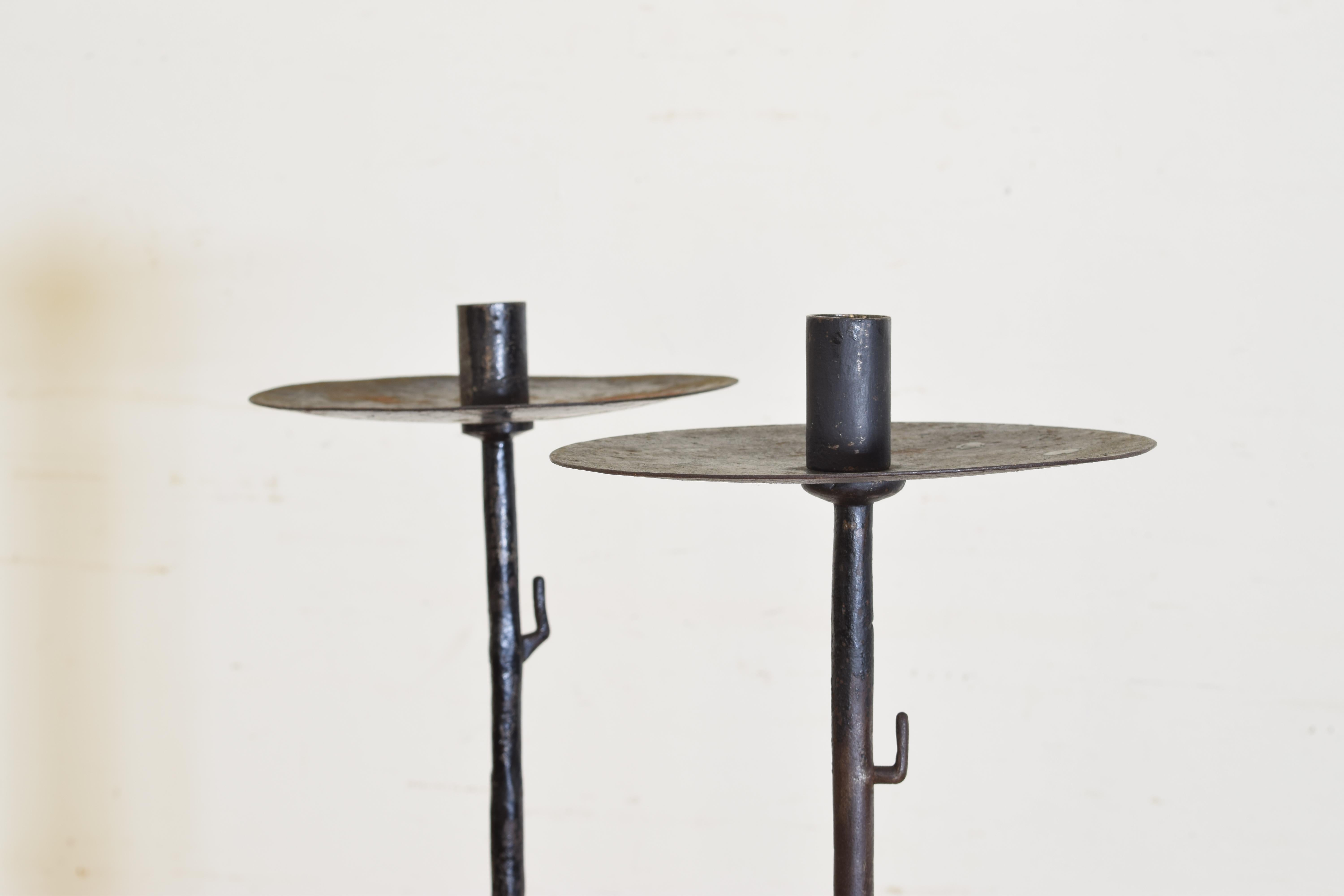 Late 19th Century Pair of French Wrought Iron Baroque Revival Torcheres