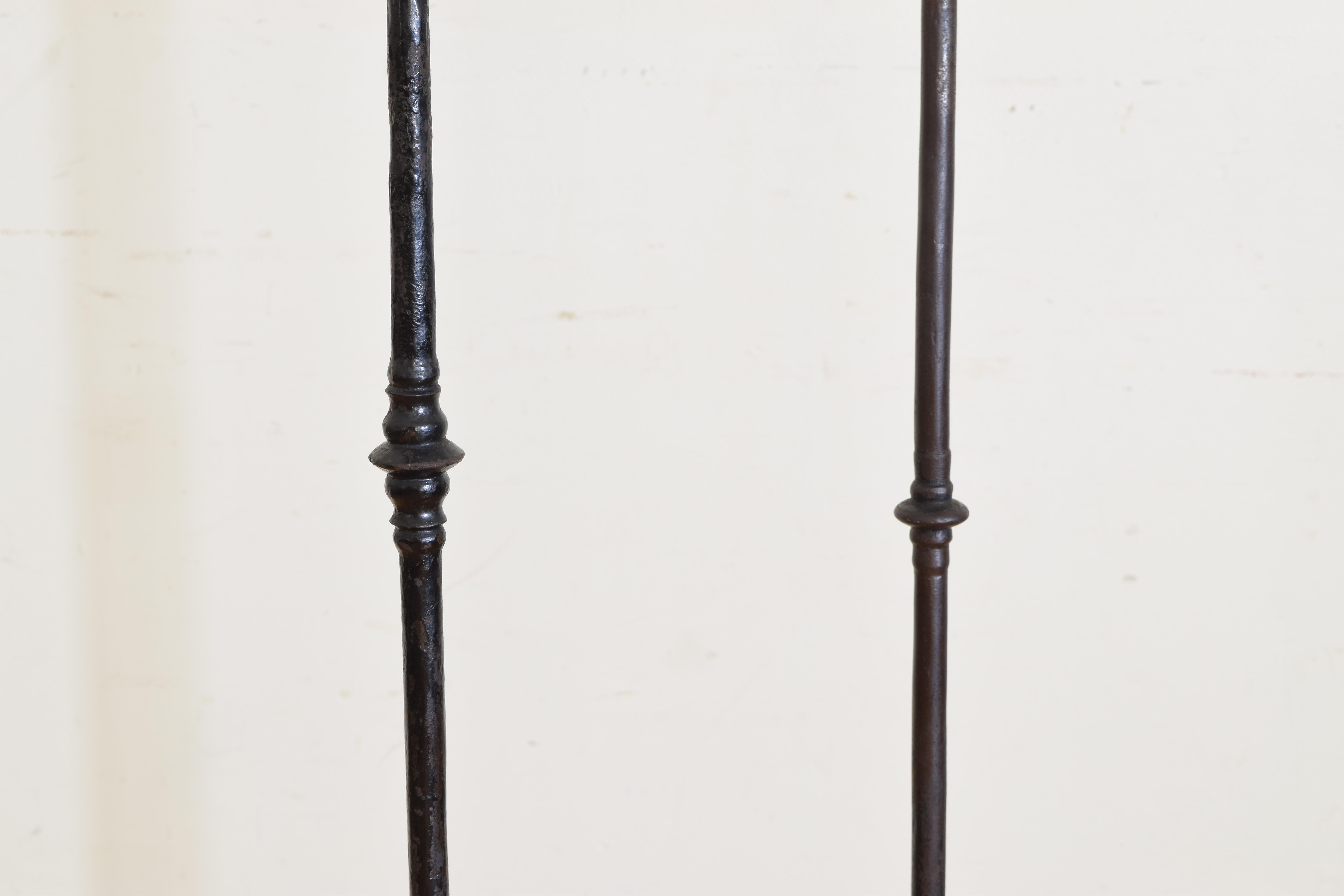 Pair of French Wrought Iron Baroque Revival Torcheres 1