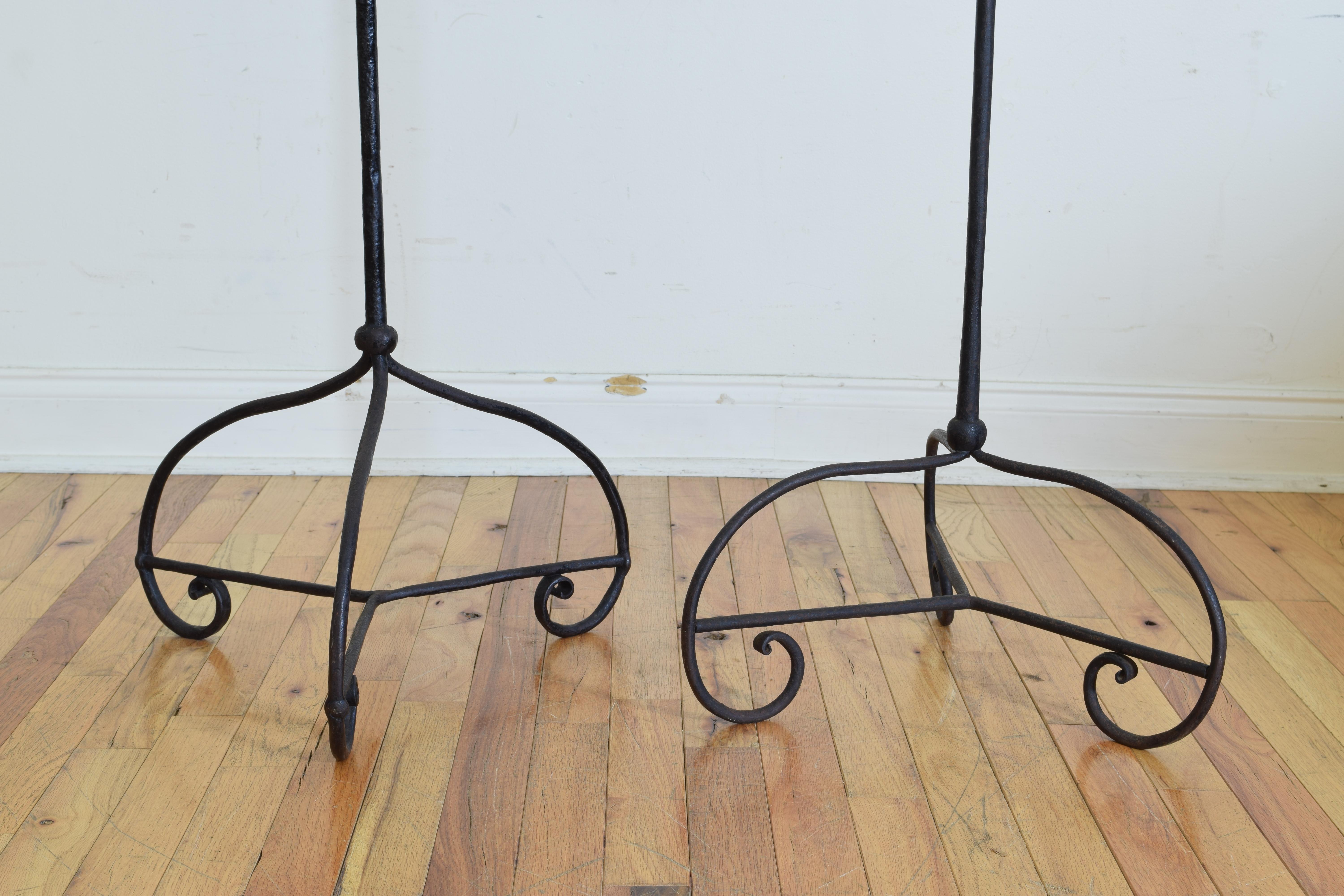 Pair of French Wrought Iron Baroque Revival Torcheres 2