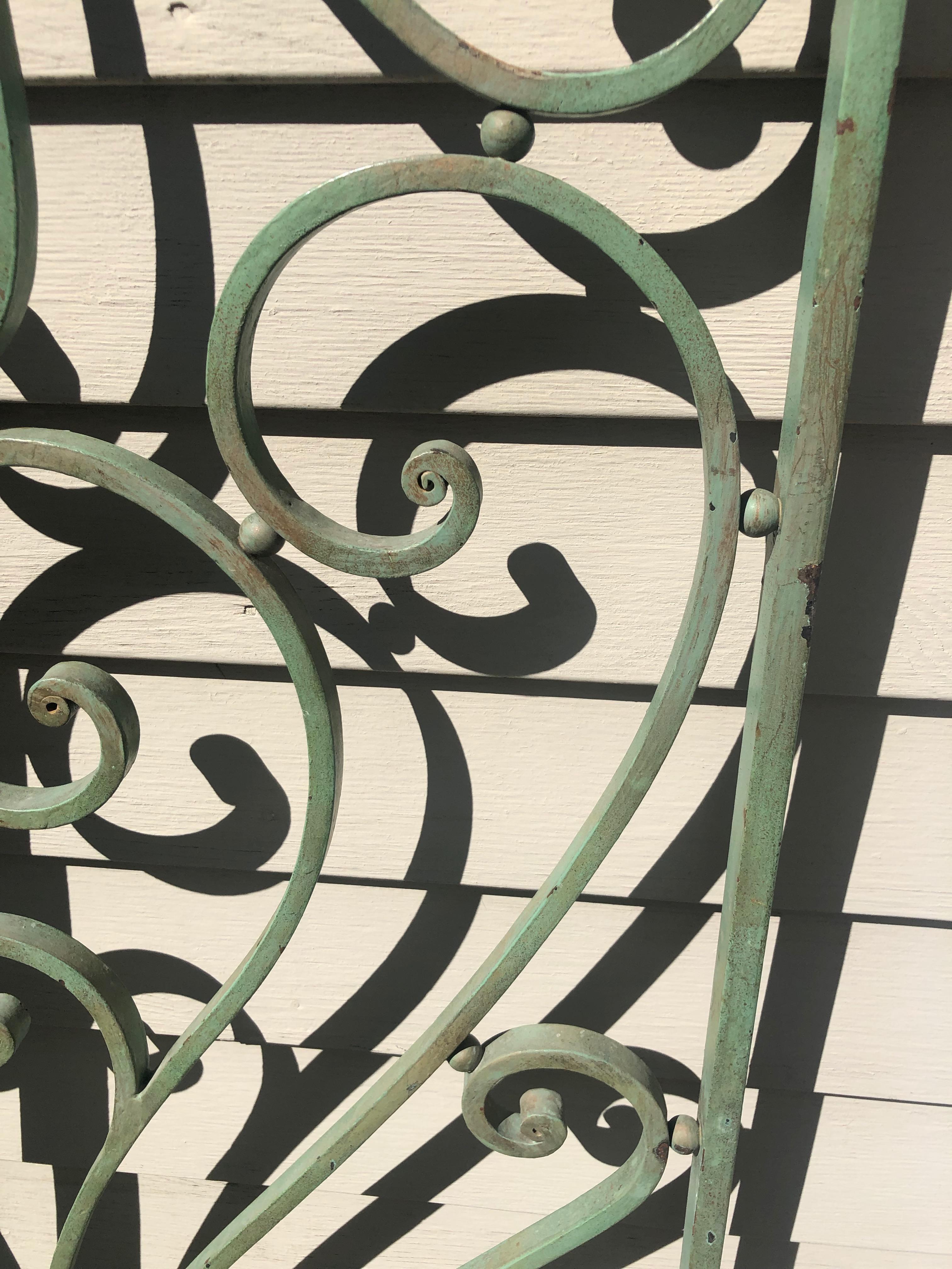 Pair of French Wrought Iron Beaux Arts-Style Gates with Mounting Hardware #1 5