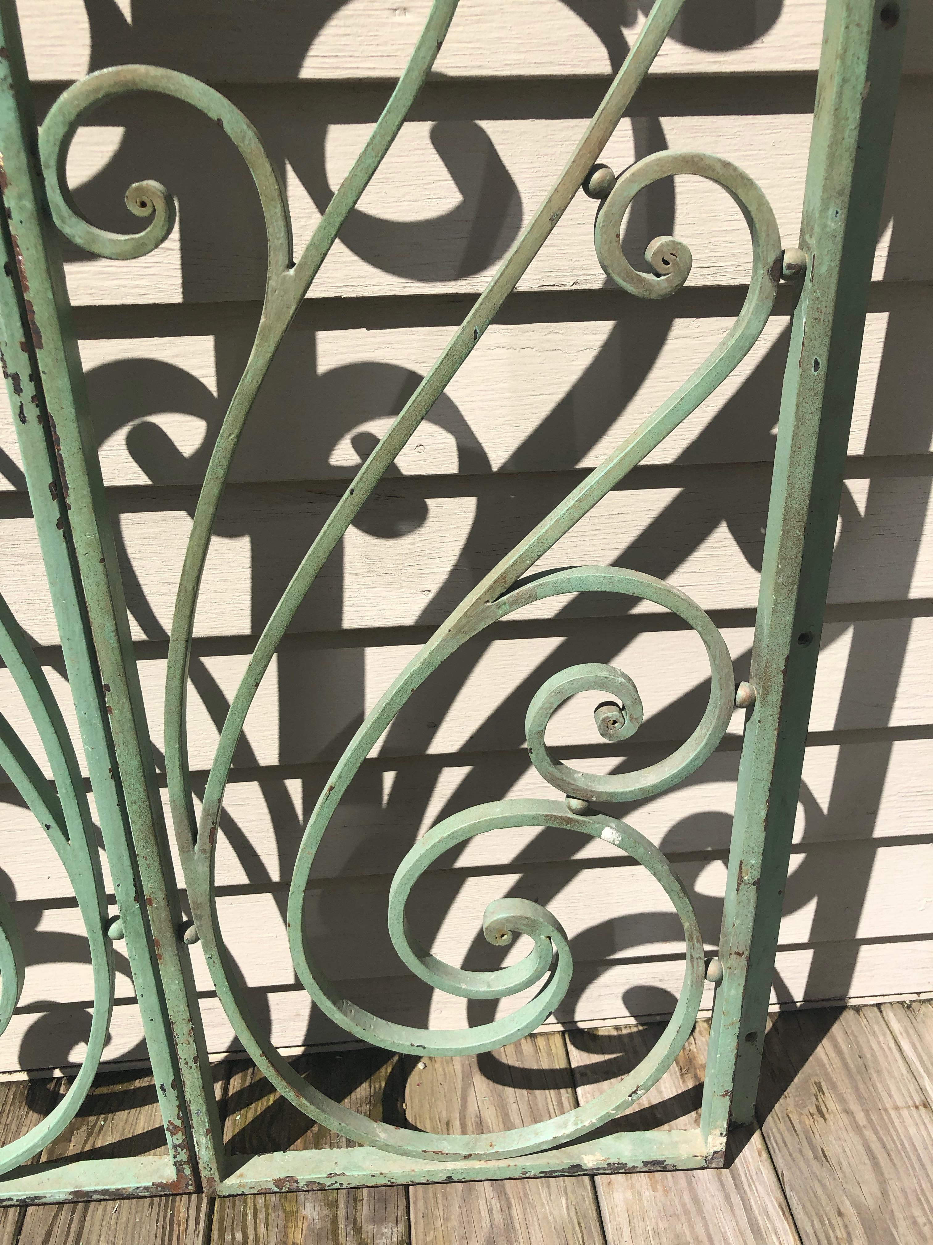 Pair of French Wrought Iron Beaux Arts-Style Gates with Mounting Hardware #1 2