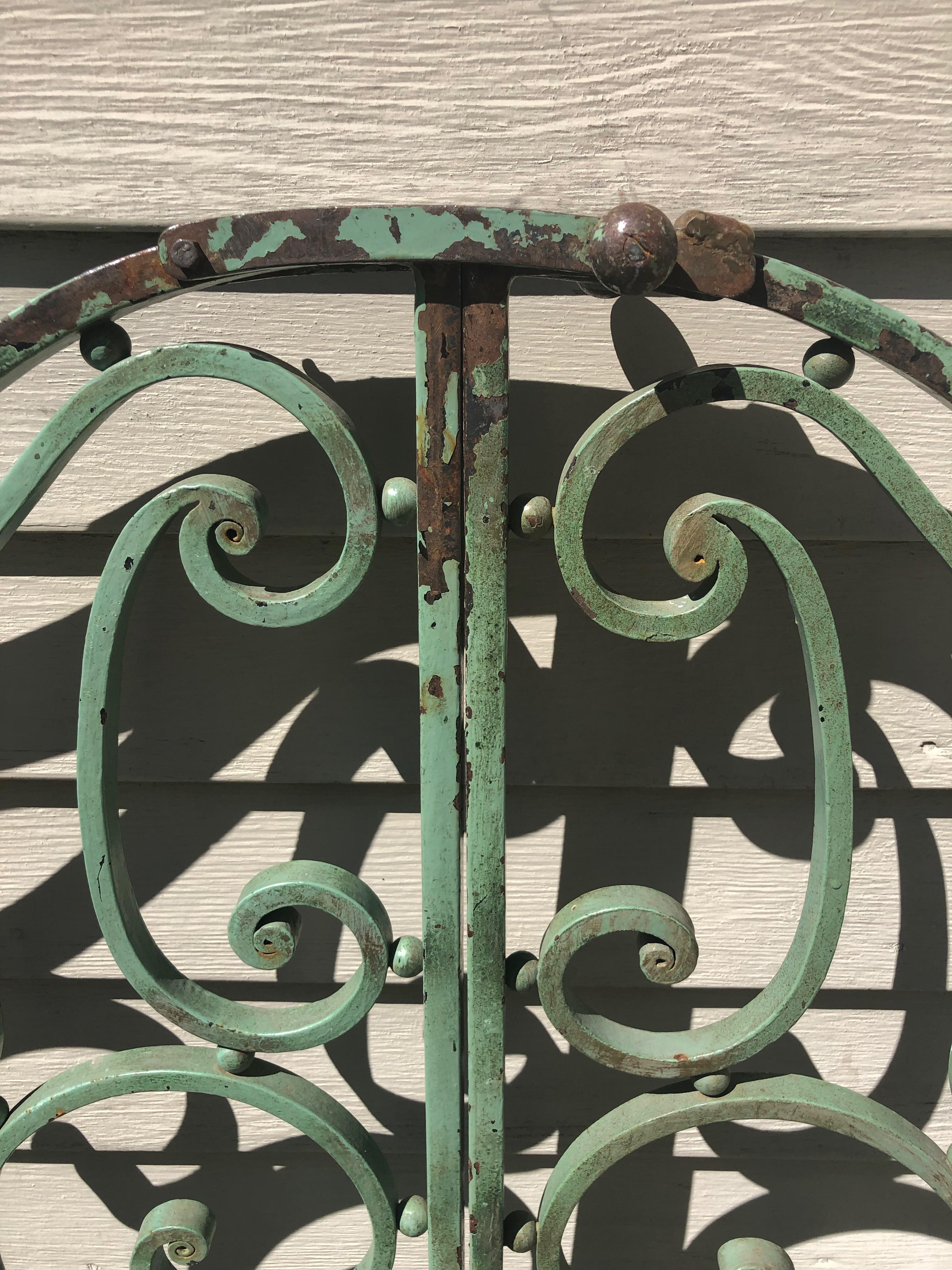 Pair of French Wrought Iron Beaux Arts-Style Gates with Mounting Hardware #1 3