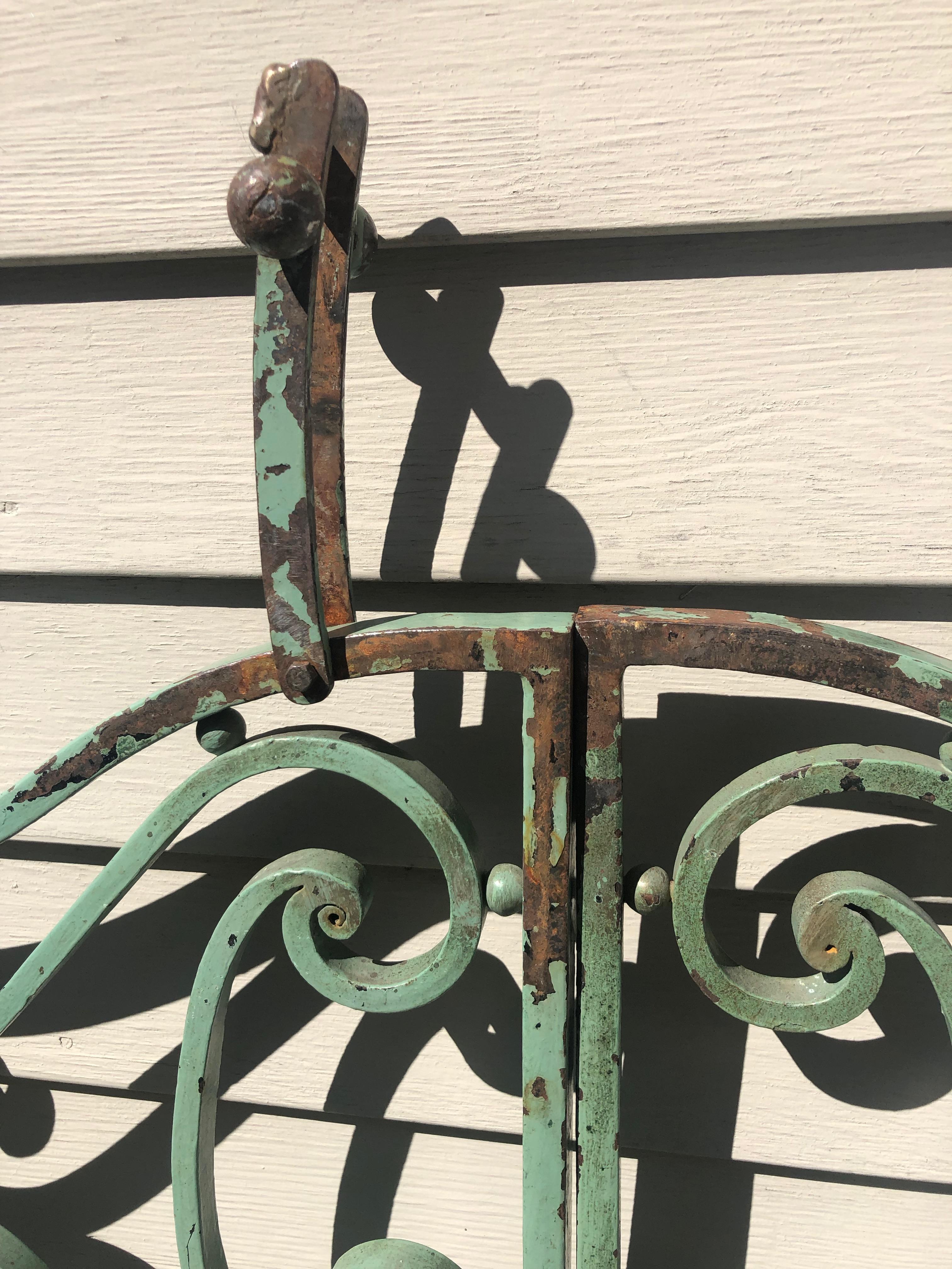 Pair of French Wrought Iron Beaux Arts-Style Gates with Mounting Hardware #1 4