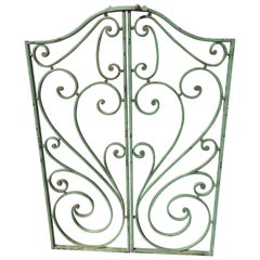 Pair of French Wrought Iron Beaux Arts-Style Gates with Mounting Hardware #2
