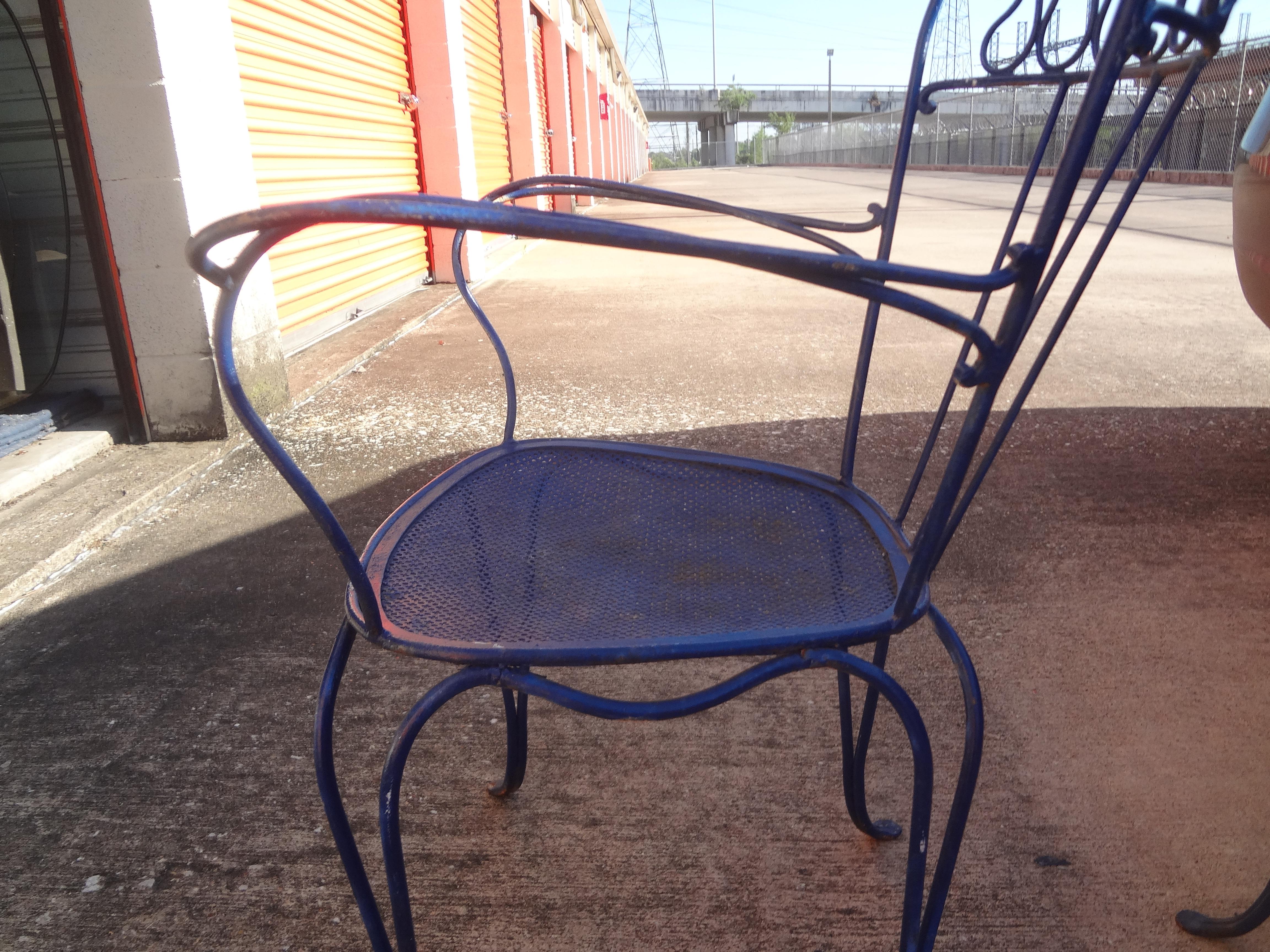 Pair of French Wrought Iron Garden Chairs, circa 1940 1