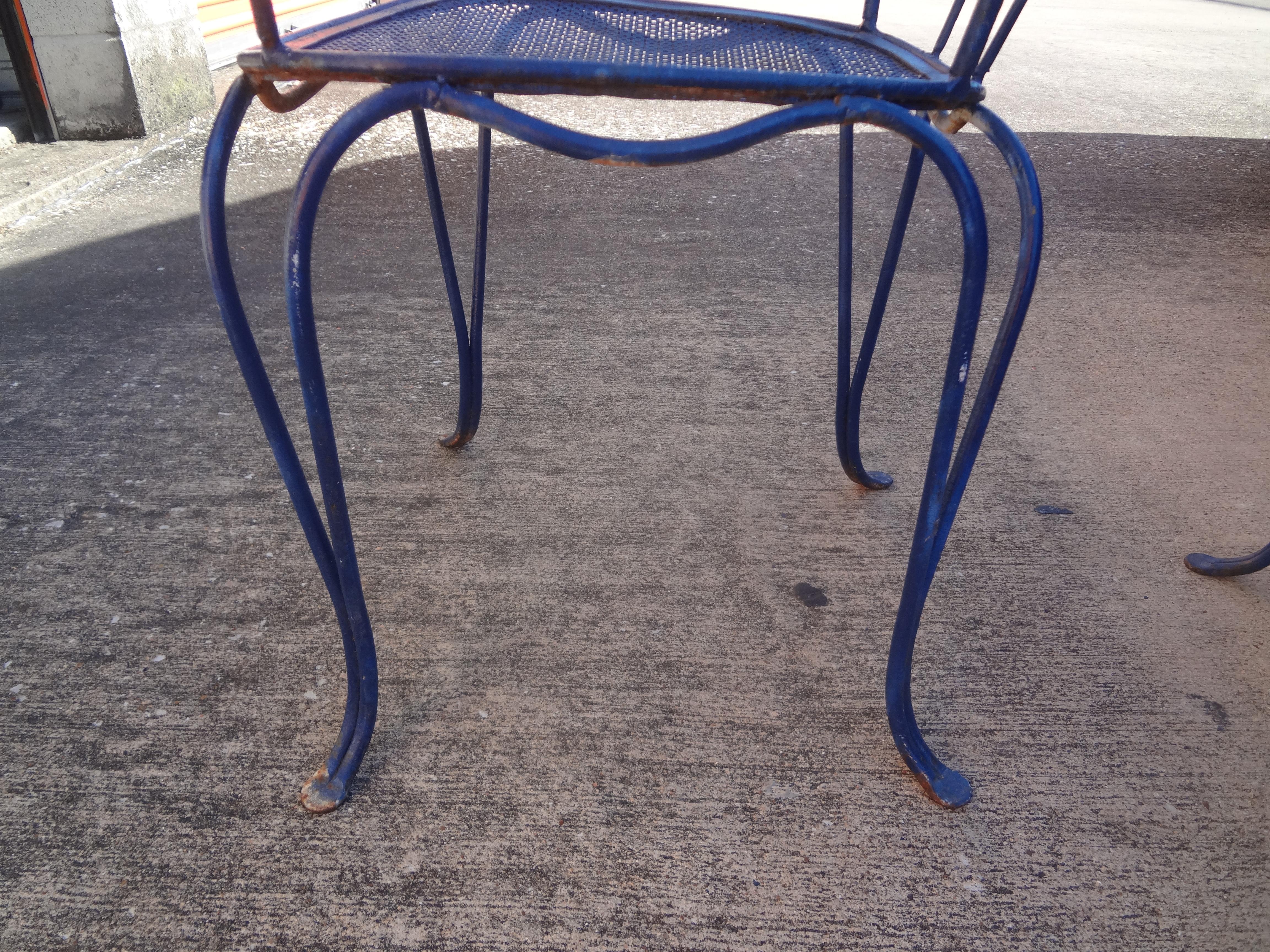 Pair of French Wrought Iron Garden Chairs, circa 1940 2