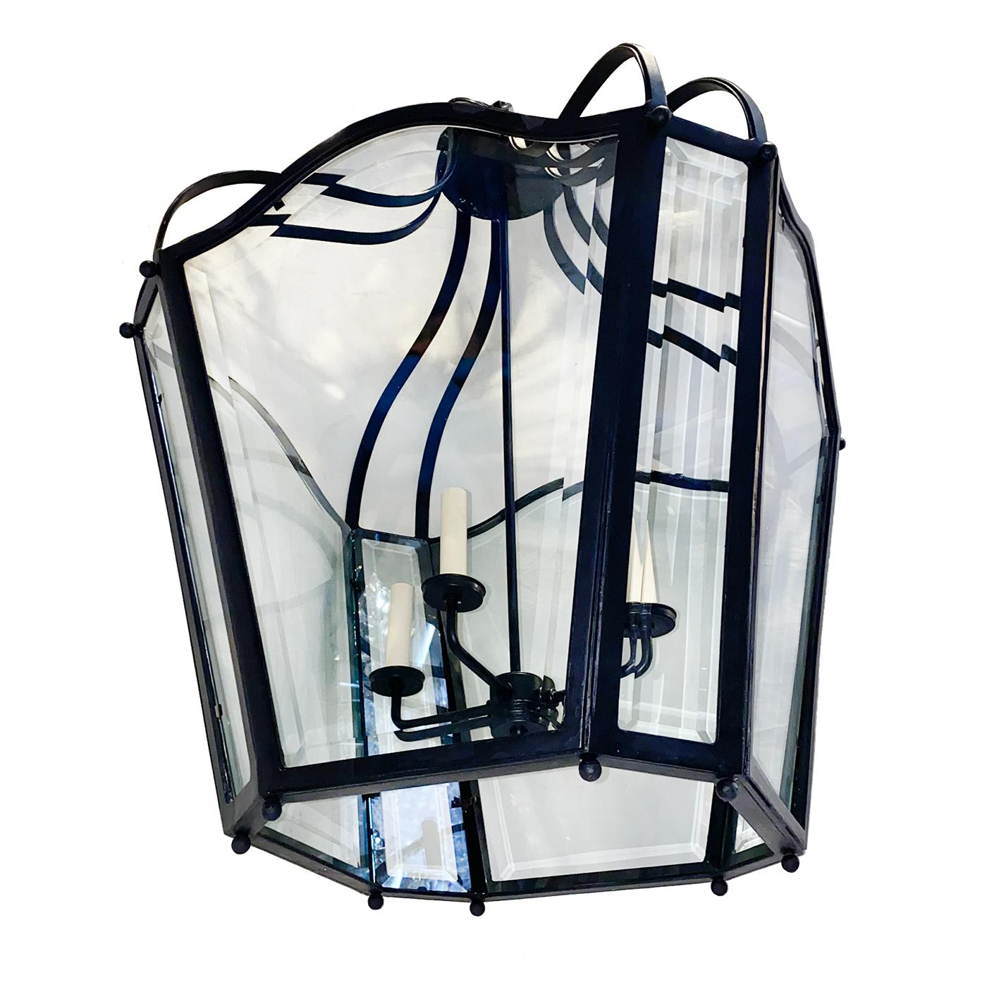 Pair of French Wrought Iron Lanterns, Sold Individually In Good Condition For Sale In New York, NY