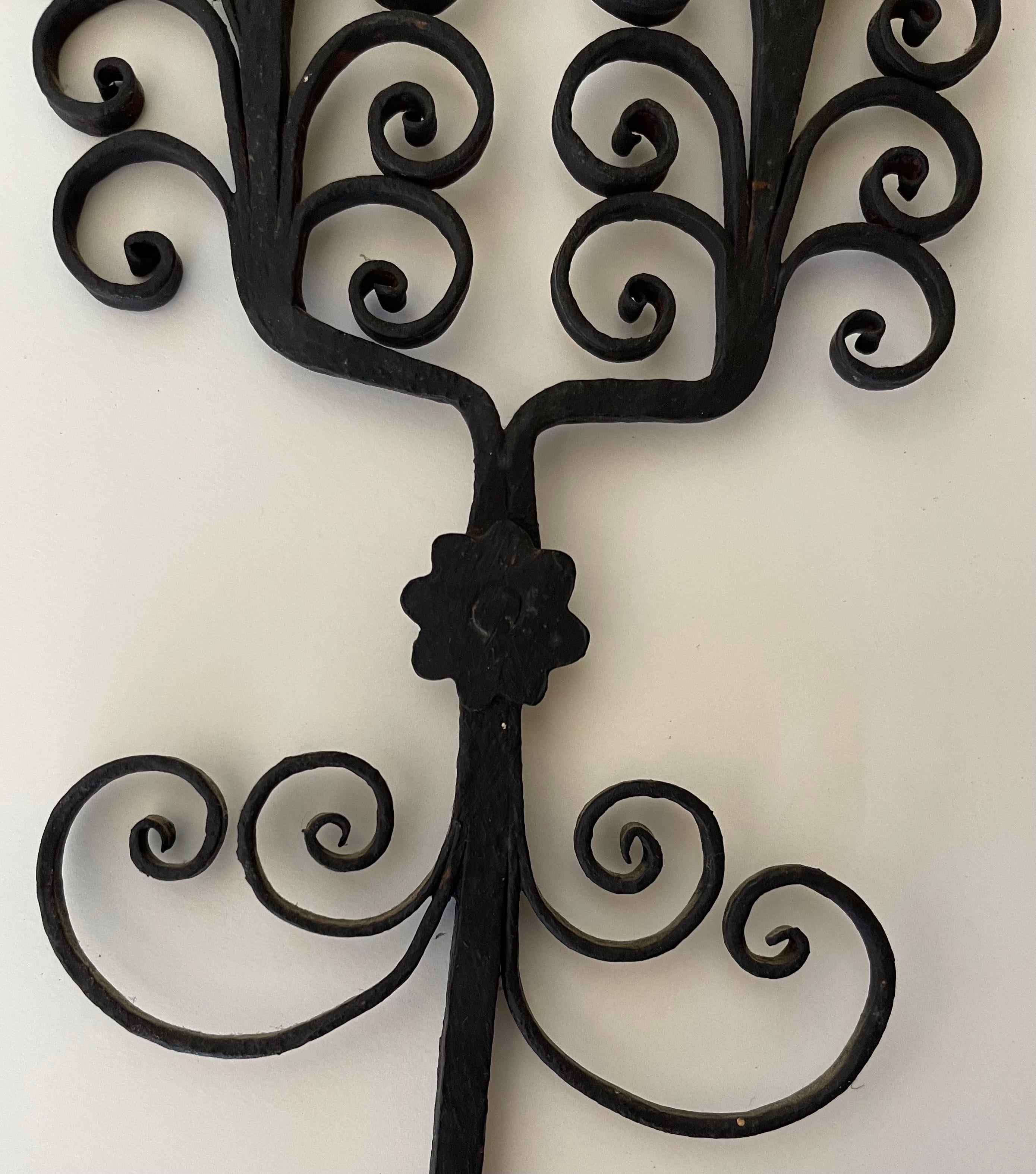 Pair of French Wrought Iron Plant Holders For Sale 4