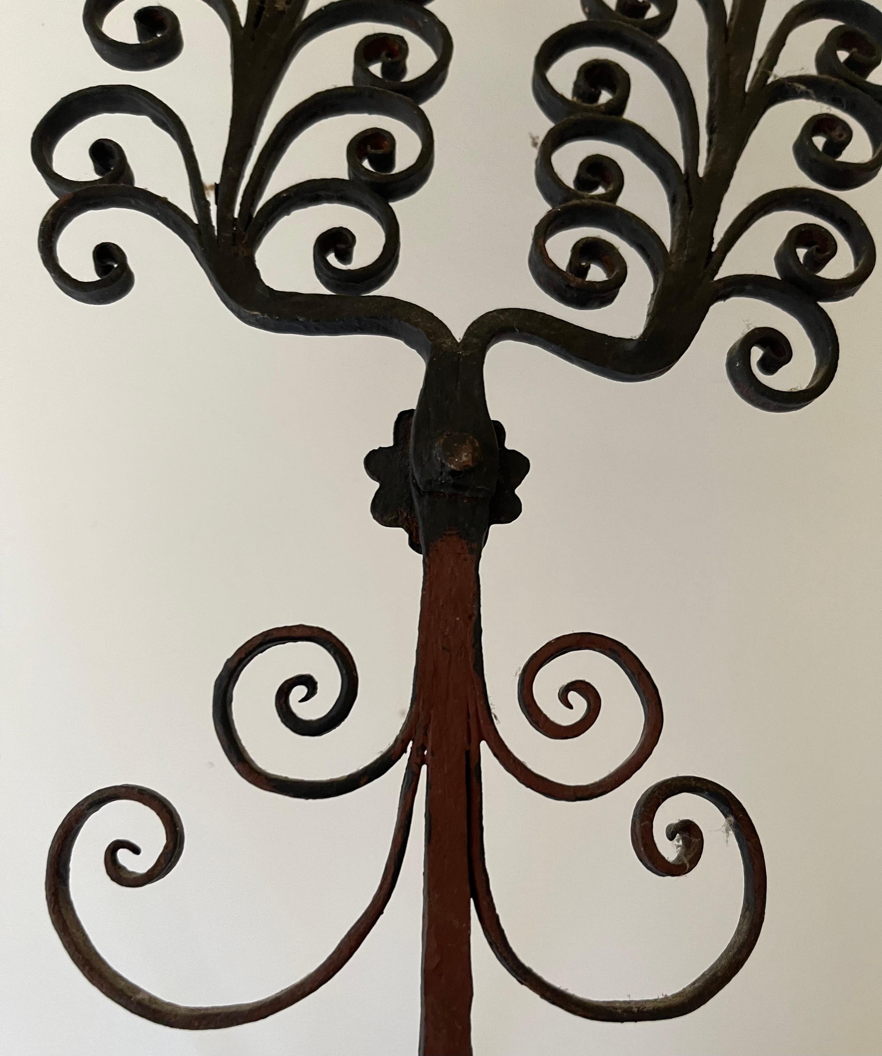 Pair of French Wrought Iron Plant Holders For Sale 5