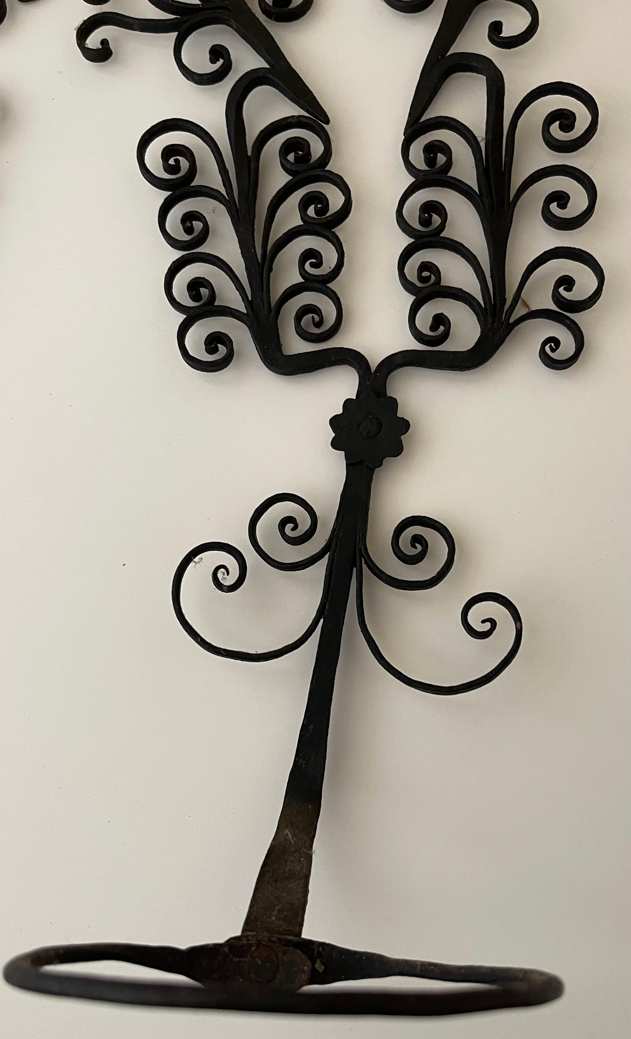 Pair of French Wrought Iron Plant Holders In Good Condition For Sale In Stamford, CT
