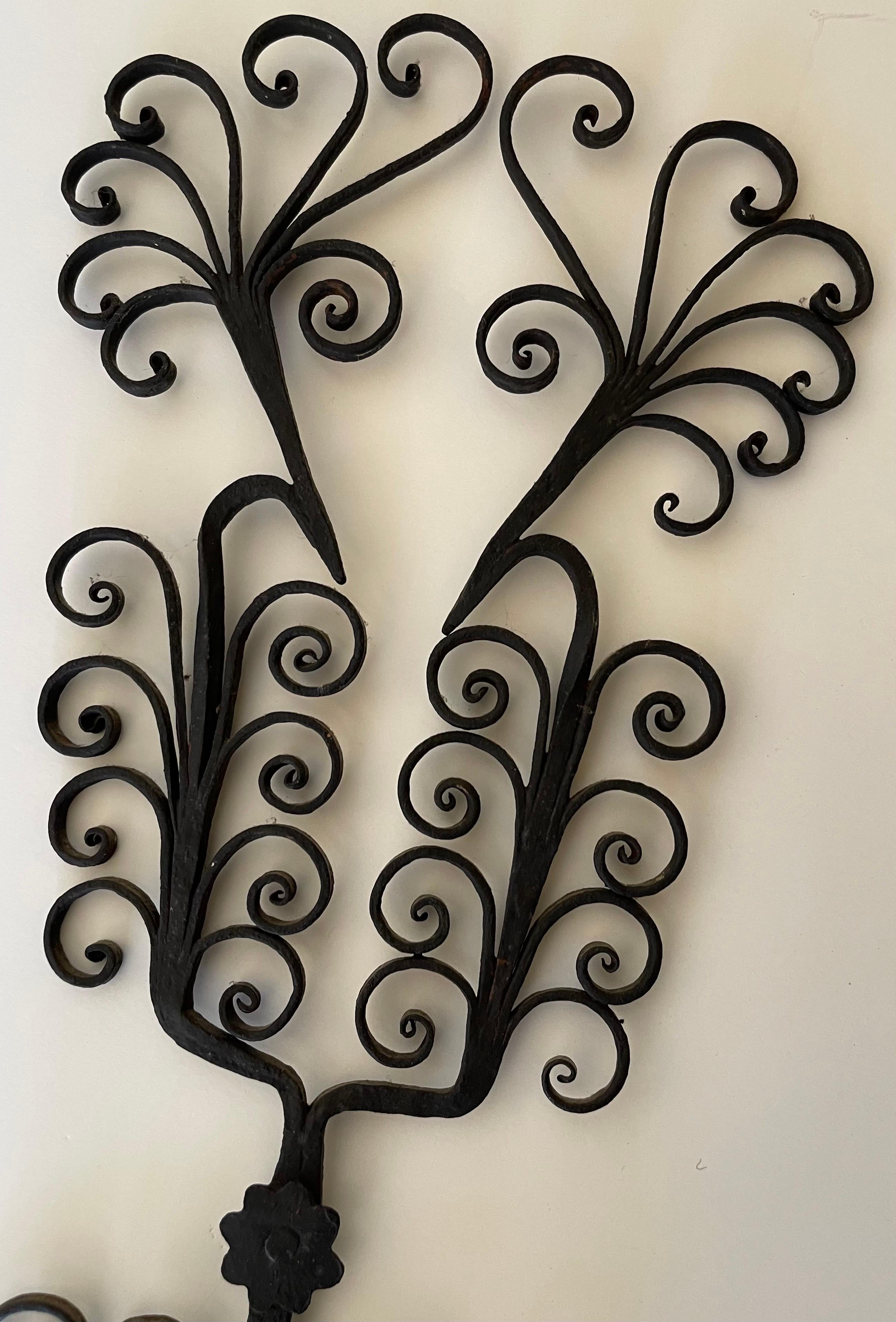 Pair of French Wrought Iron Plant Holders For Sale 3