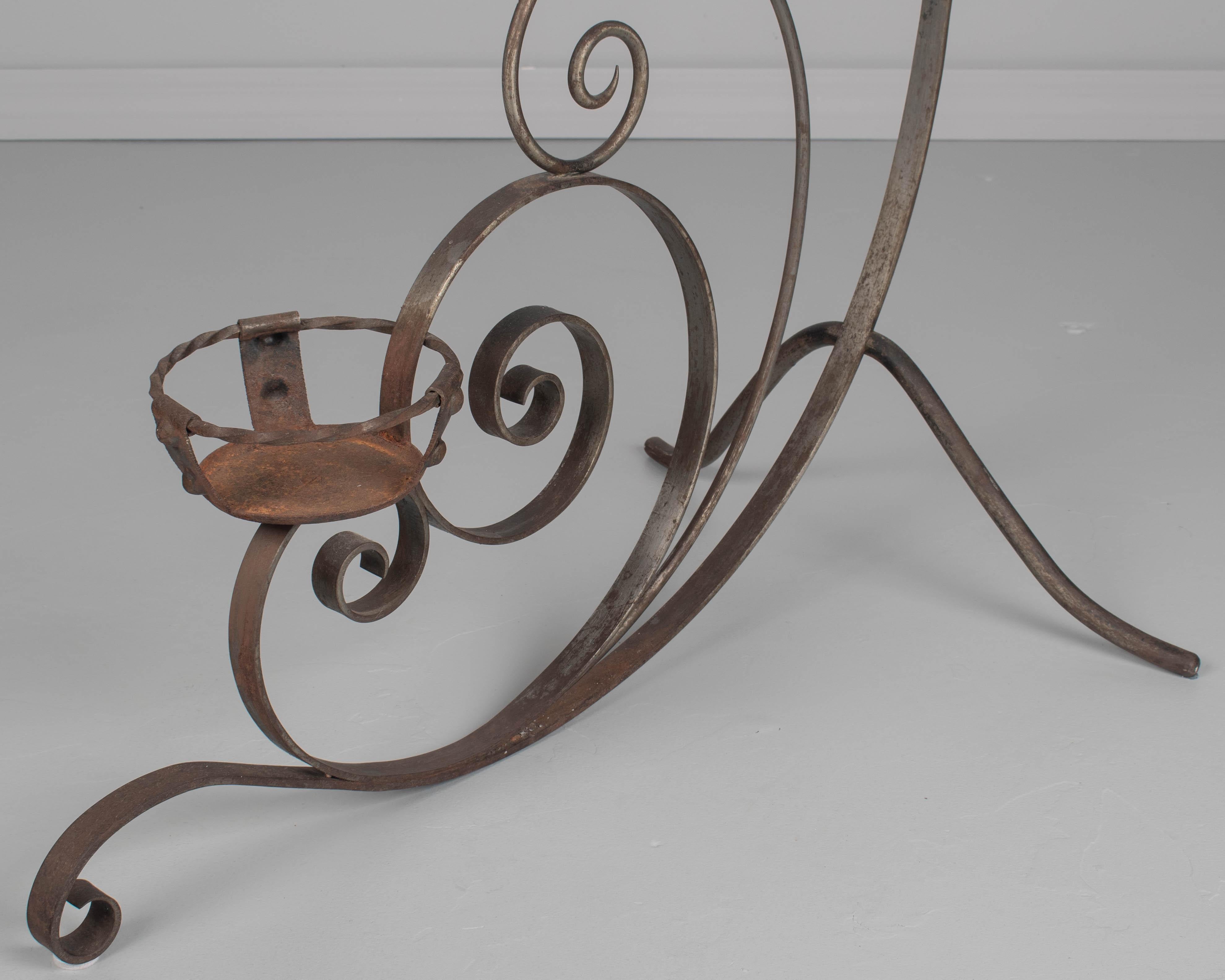 Pair of French Wrought Iron Plant Stands For Sale 6
