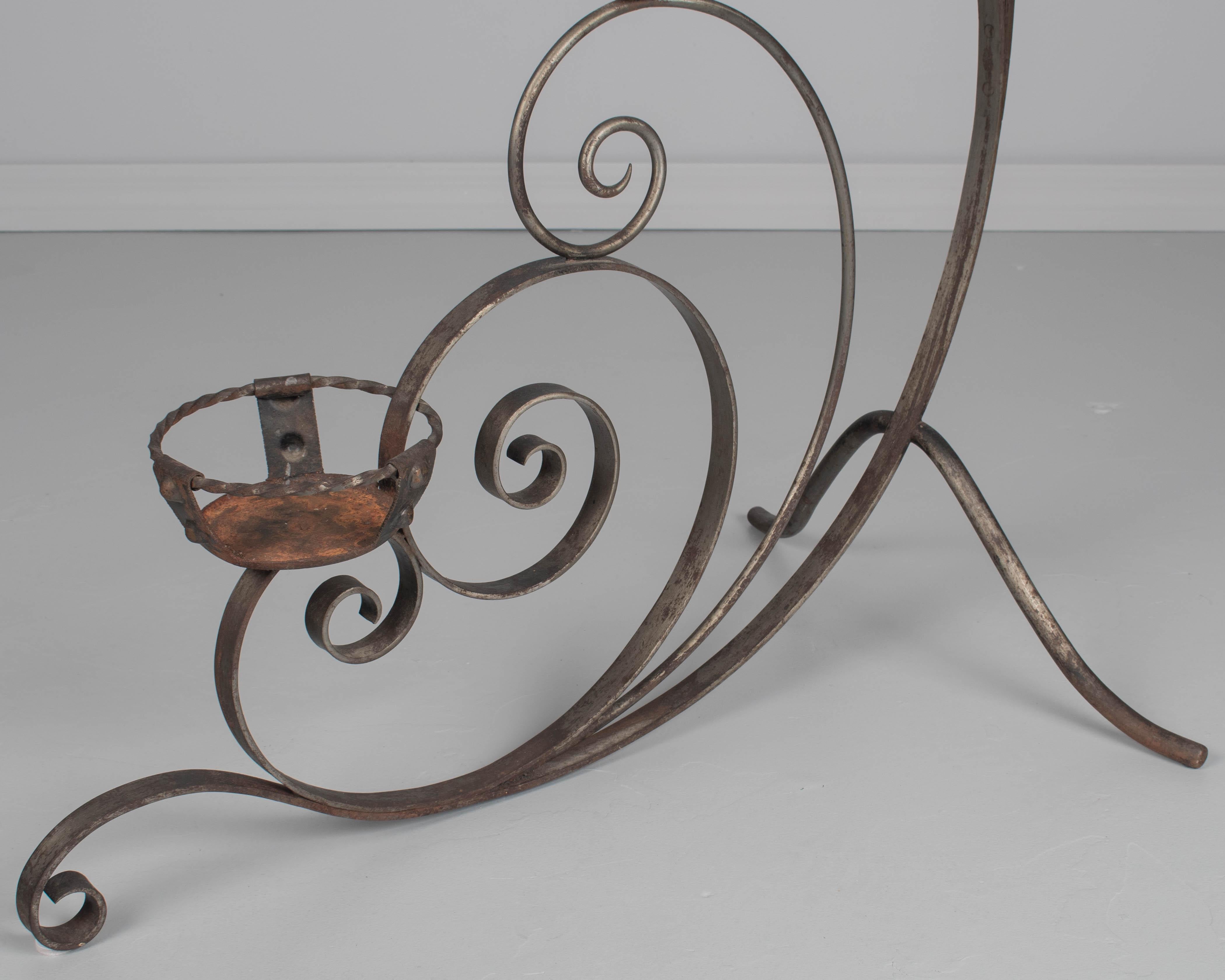 Pair of French Wrought Iron Plant Stands For Sale 7