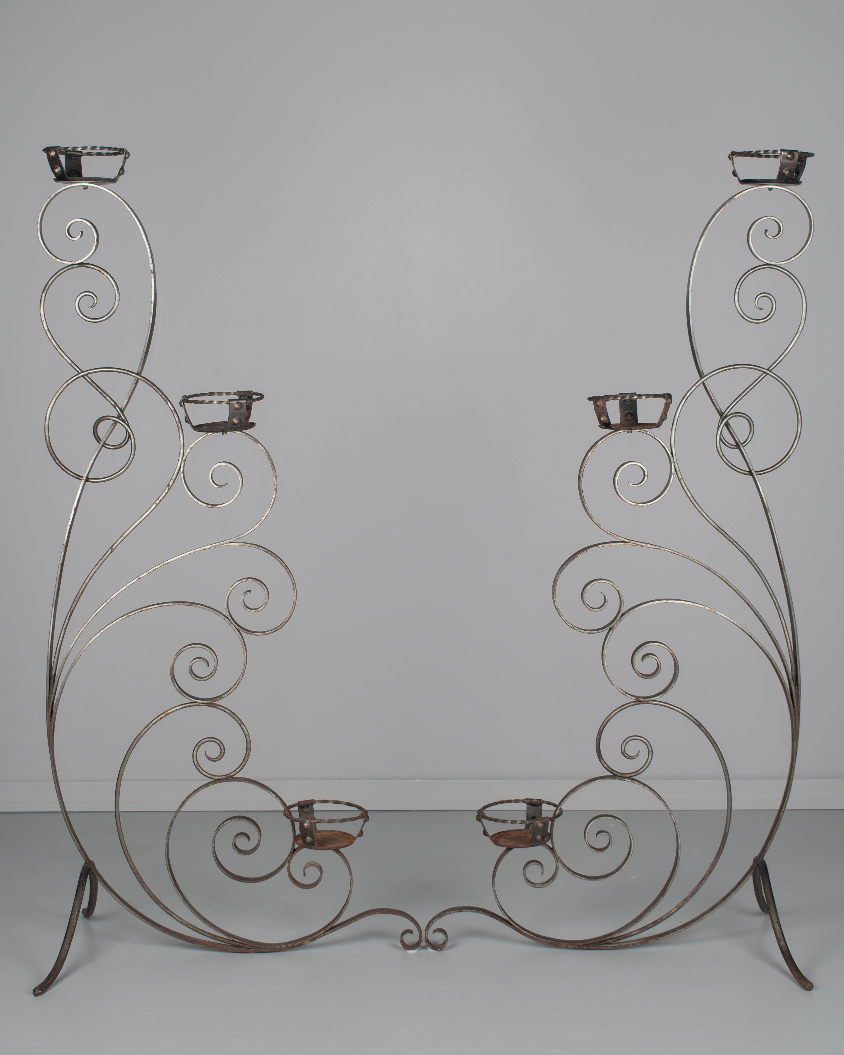 Pair of French Wrought Iron Plant Stands For Sale 1