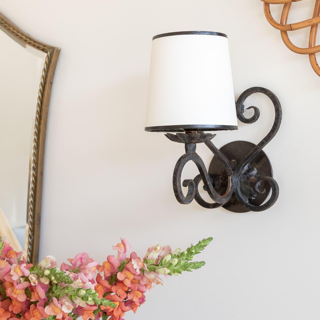 Pair of French Wrought Iron Sconces In Good Condition For Sale In Los Angeles, CA