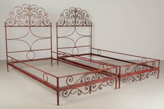 Pair of French Wrought Iron Twin Bed Frames