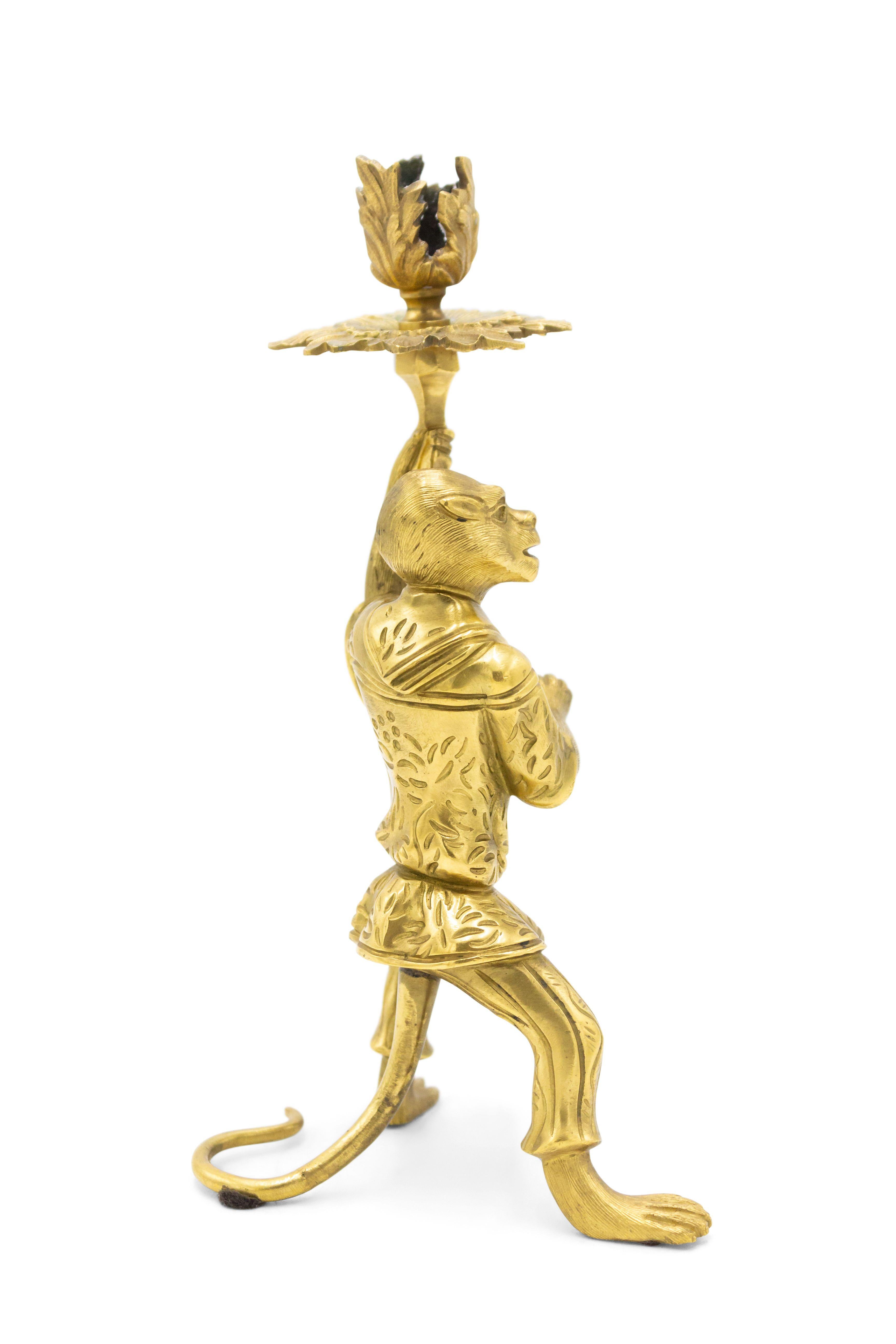 Paar französische XVI-Bronze-Dore-Affen-Kerzenständer, XVI.-Stil (20. Jahrhundert) im Angebot