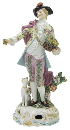 Pair of French XVI Porcelain Couple with Animals