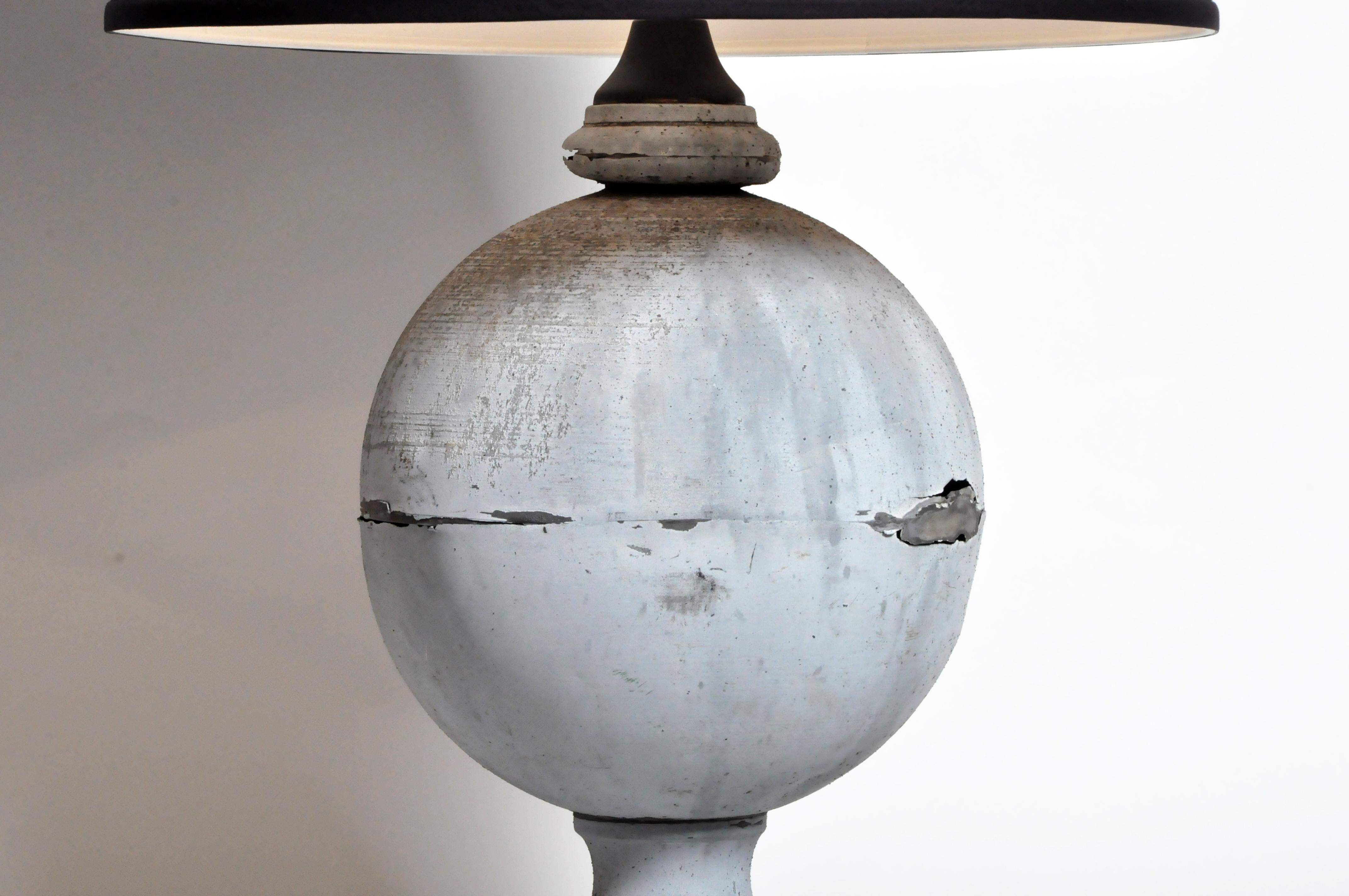 20th Century Pair of French Zinc Architectural Finial Lamps