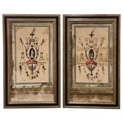 Paire de panneaux muraux en toile de style Frescoe