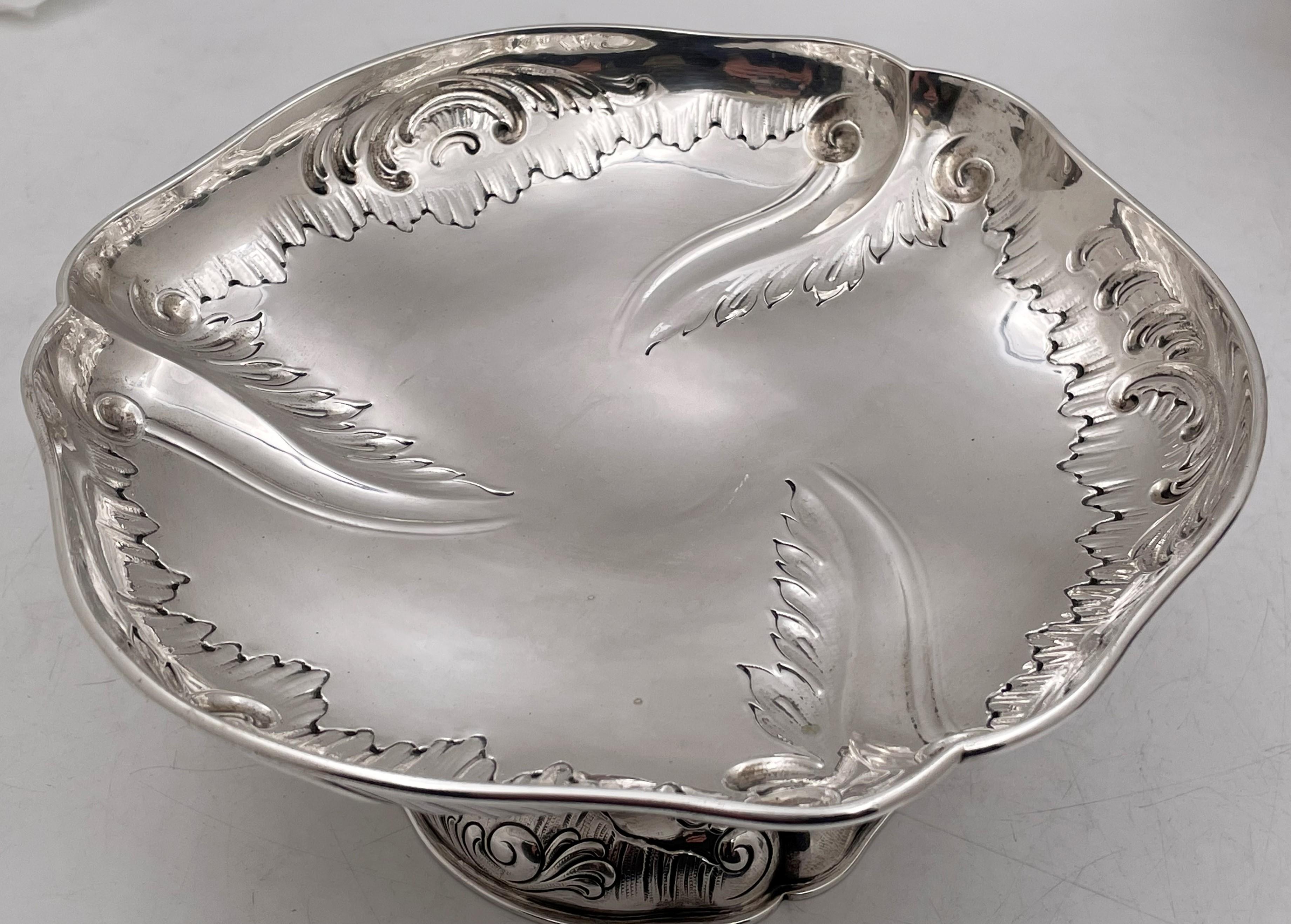 German Pair of Friedlander Royal Maker Continental Silver 19th Century Tazza / Bowls For Sale