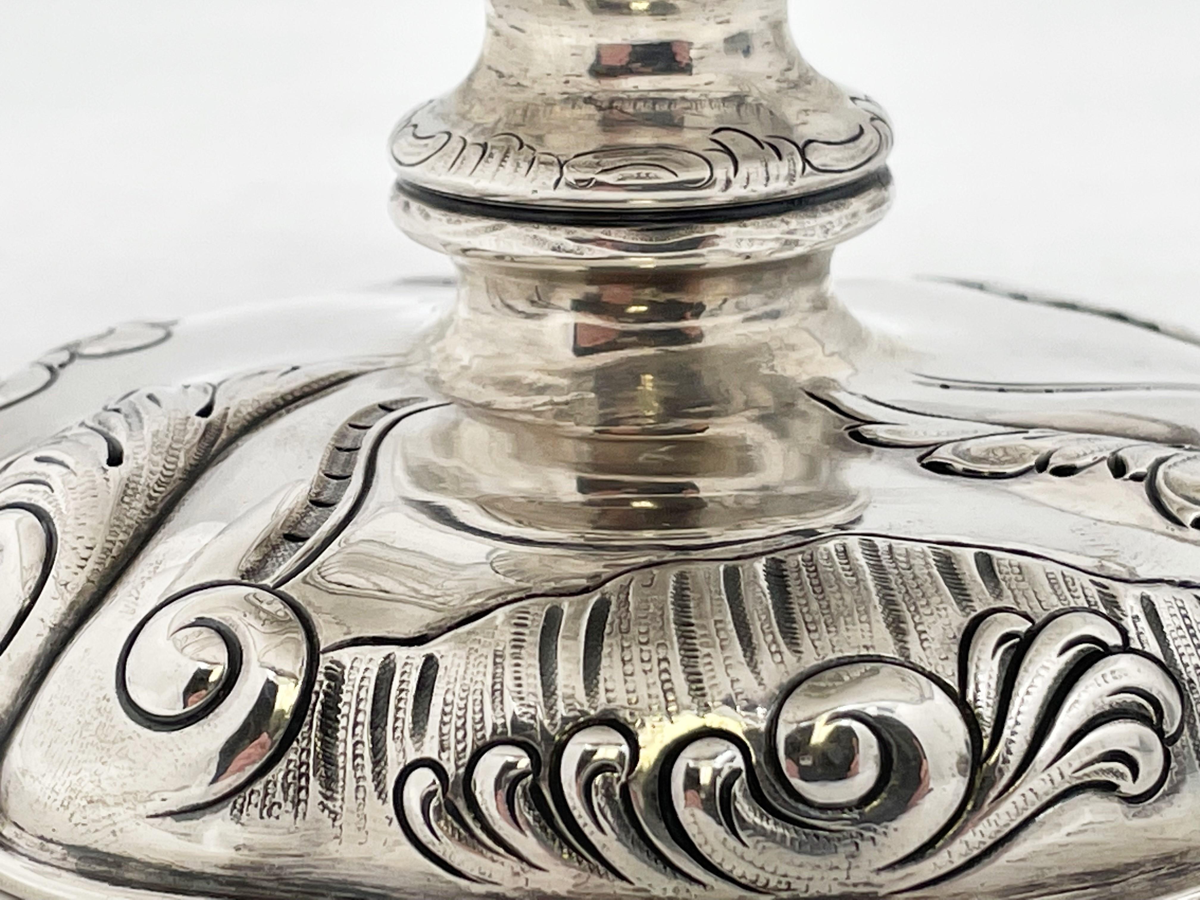 Pair of Friedlander Royal Maker Continental Silver 19th Century Tazza / Bowls For Sale 3